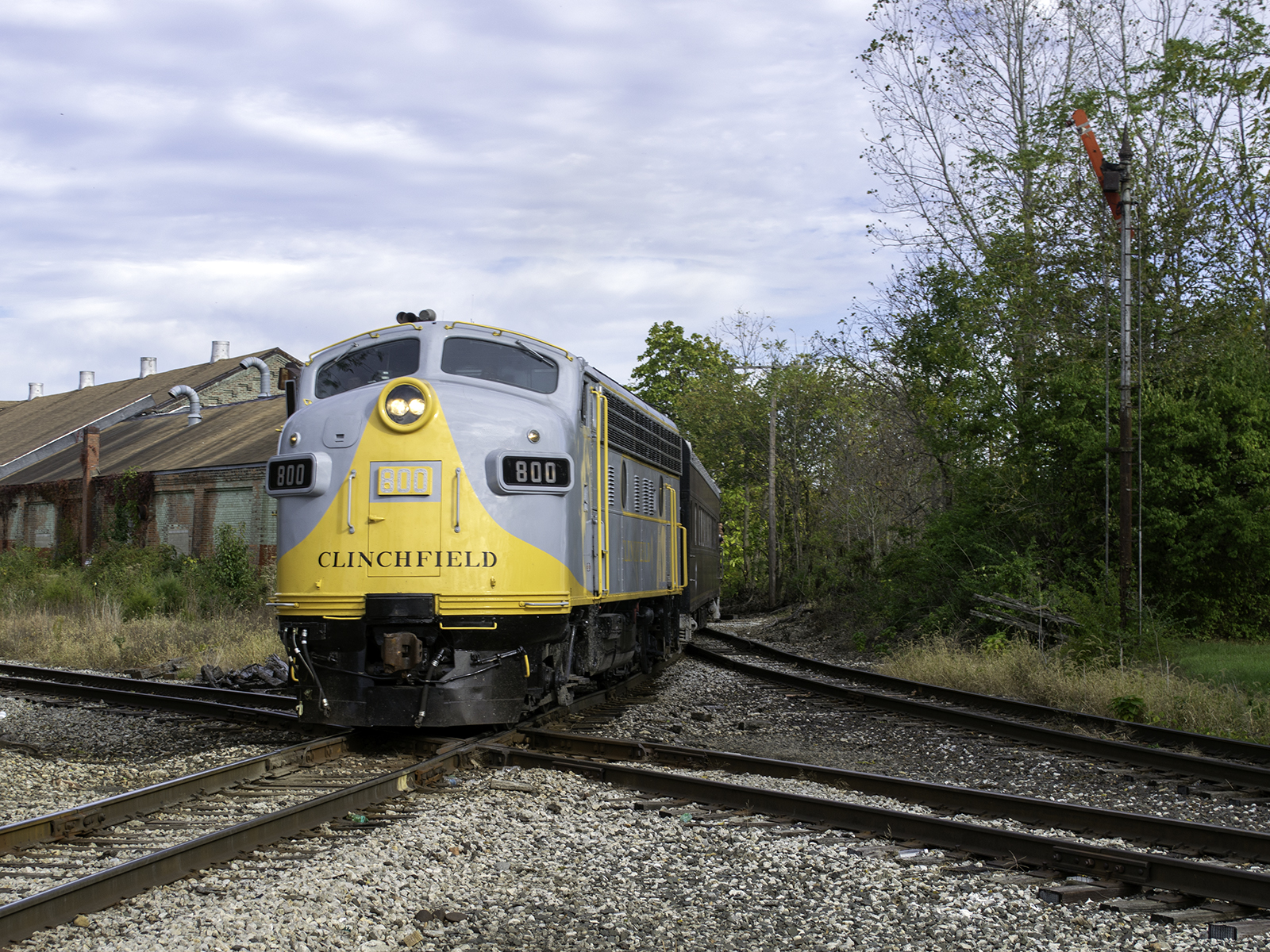 CRR 800 is a class EMD F3Au and  is pictured in Springfield, OH, United States.  This was taken along the I&O DT&I Subdivision on the Clinchfield Railroad. Photo Copyright: David Rohdenburg uploaded to Railroad Gallery on 01/12/2023. This photograph of CRR 800 was taken on Saturday, October 19, 2019. All Rights Reserved. 