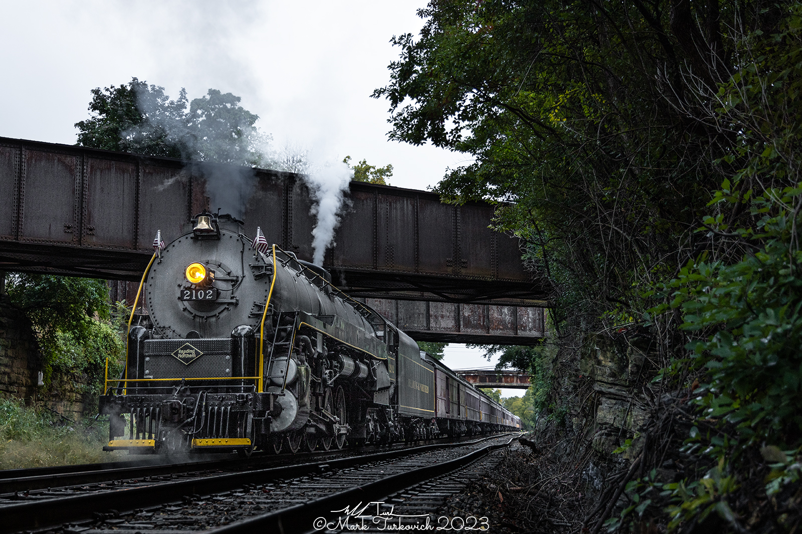 RDG 2102 is a class T-1 and  is pictured in Reading, Pennsylvania, USA.  This was taken along the Reading Outer Station on the Reading Company. Photo Copyright: Mark Turkovich uploaded to Railroad Gallery on 01/13/2023. This photograph of RDG 2102 was taken on Saturday, October 01, 2022. All Rights Reserved. 