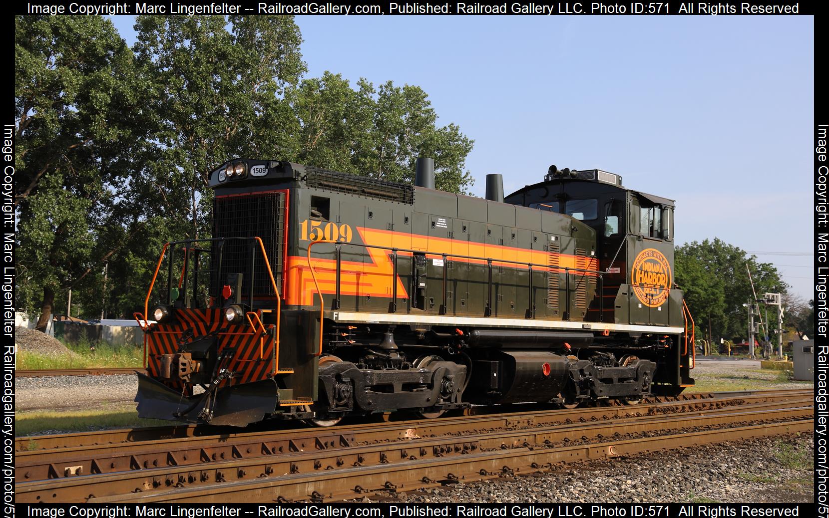 IHB 1509 is a class EMD SW1500 and  is pictured in New Chicago, Indiana, USA.  This was taken along the IHB Mainline on the Indiana Harbor Belt Railroad. Photo Copyright: Marc Lingenfelter uploaded to Railroad Gallery on 01/14/2023. This photograph of IHB 1509 was taken on Wednesday, August 11, 2021. All Rights Reserved. 