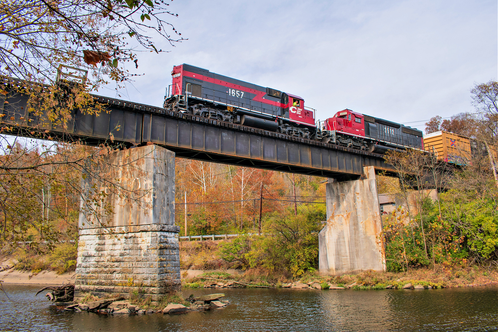 CCET 1657 is a class EMD GP15-1 and  is pictured in Batavia, OH, United States.  This was taken along the CCET Mainline on the Cincinnati Eastern Railroad. Photo Copyright: David Rohdenburg uploaded to Railroad Gallery on 01/17/2023. This photograph of CCET 1657 was taken on Tuesday, October 25, 2022. All Rights Reserved. 