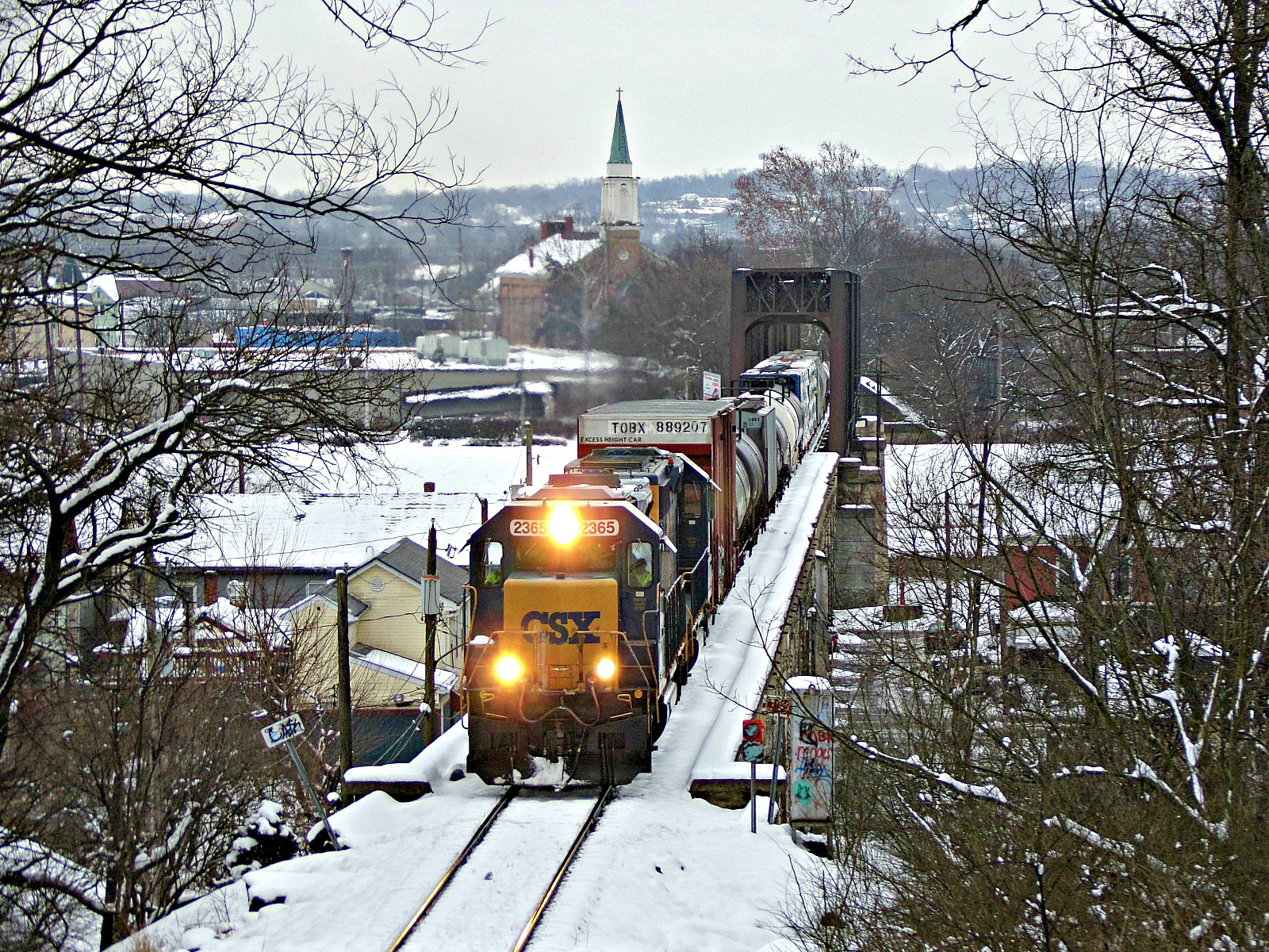 CSXT 2365 is a class EMD Road Slug and  is pictured in Hamilton, OH, United States.  This was taken along the Indianapolis Subdivision on the CSX Transportation. Photo Copyright: David Rohdenburg uploaded to Railroad Gallery on 01/19/2023. This photograph of CSXT 2365 was taken on Wednesday, January 16, 2019. All Rights Reserved. 