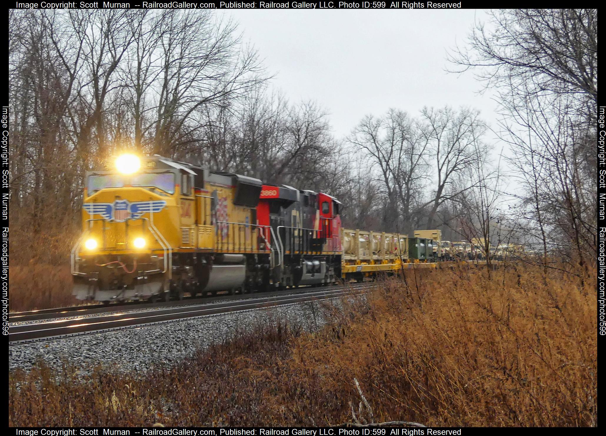 UP 5040 is a class EMD SD70M and  is pictured in Perinton , New York , USA.  This was taken along the Rochester  on the CSX Transportation. Photo Copyright: Scott  Murnan  uploaded to Railroad Gallery on 01/20/2023. This photograph of UP 5040 was taken on Friday, January 20, 2023. All Rights Reserved. 