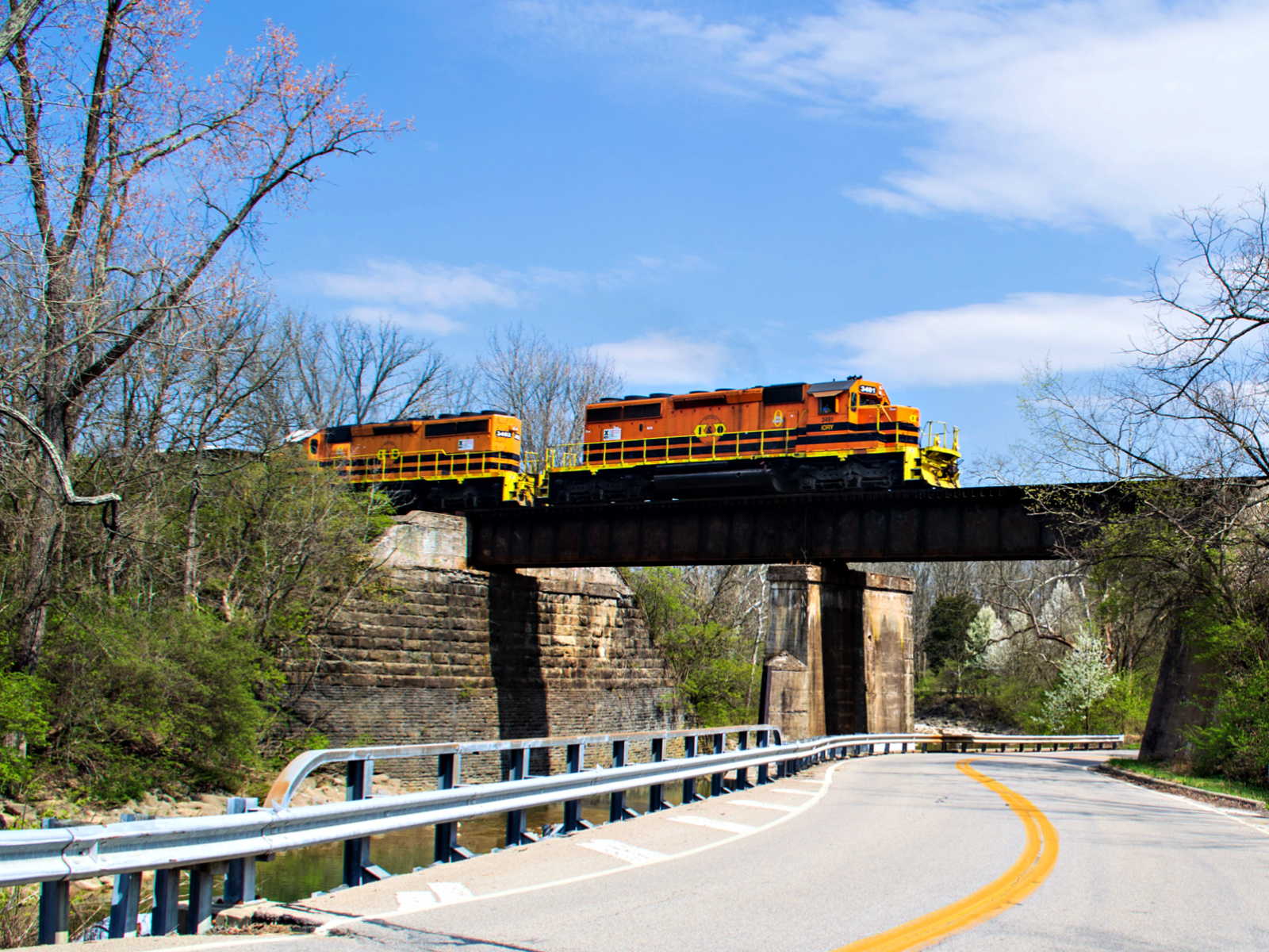 IORY 3491 is a class EMD SD40-2 and  is pictured in Remington, Ohio, United States.  This was taken along the Midland Subdivision on the Indiana and Ohio Railway. Photo Copyright: David Rohdenburg uploaded to Railroad Gallery on 01/22/2023. This photograph of IORY 3491 was taken on Saturday, April 04, 2020. All Rights Reserved. 