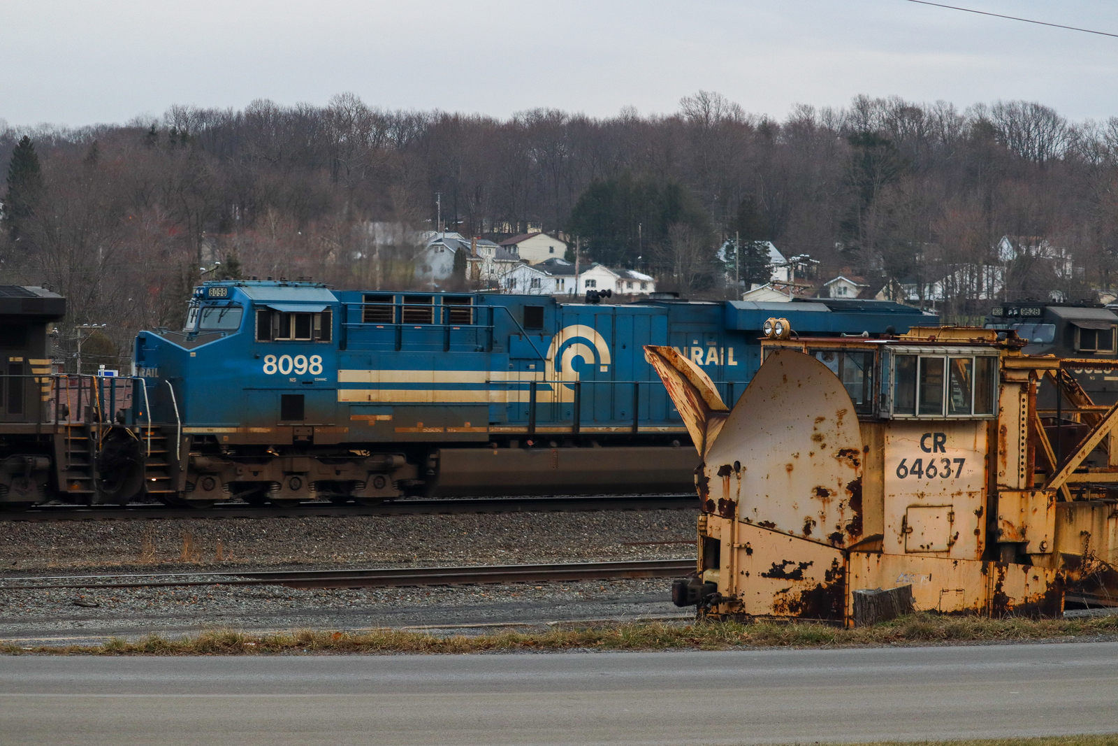 NS 8098 is a class GE ES44AC and  is pictured in Cresson , Virginia, USA.  This was taken along the NS Pittsburgh line on the Norfolk Southern Railway. Photo Copyright: Robby Lefkowitz uploaded to Railroad Gallery on 01/25/2023. This photograph of NS 8098 was taken on Tuesday, January 10, 2023. All Rights Reserved. 