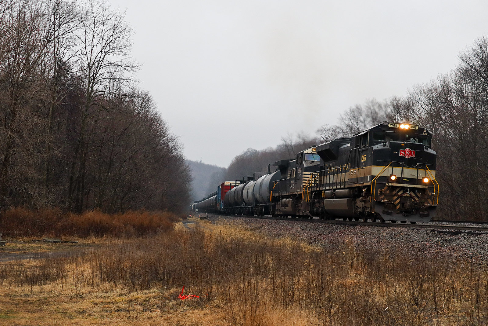 NS 1065 is a class EMD SD70ACe and  is pictured in Lilly , Pennsylvania, USA.  This was taken along the NS Pittsburgh line on the Norfolk Southern Railway. Photo Copyright: Robby Lefkowitz uploaded to Railroad Gallery on 01/25/2023. This photograph of NS 1065 was taken on Wednesday, January 11, 2023. All Rights Reserved. 
