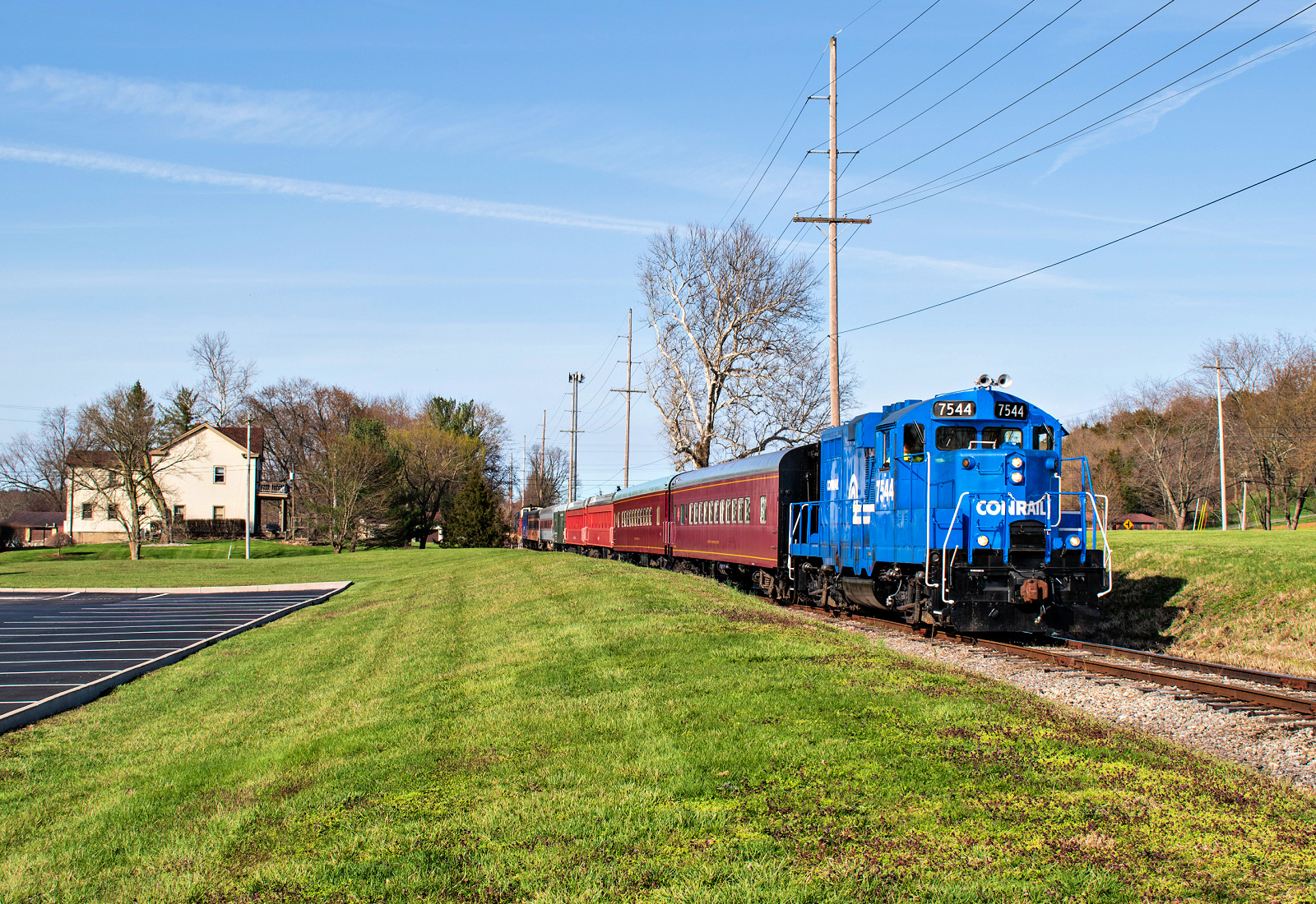 CRC 7544 is a class EMD GP10 and  is pictured in Lebanon, OH, United States.  This was taken along the LM&M Railroad on the Cincinnati Railway. Photo Copyright: David Rohdenburg uploaded to Railroad Gallery on 02/07/2023. This photograph of CRC 7544 was taken on Sunday, April 10, 2022. All Rights Reserved. 