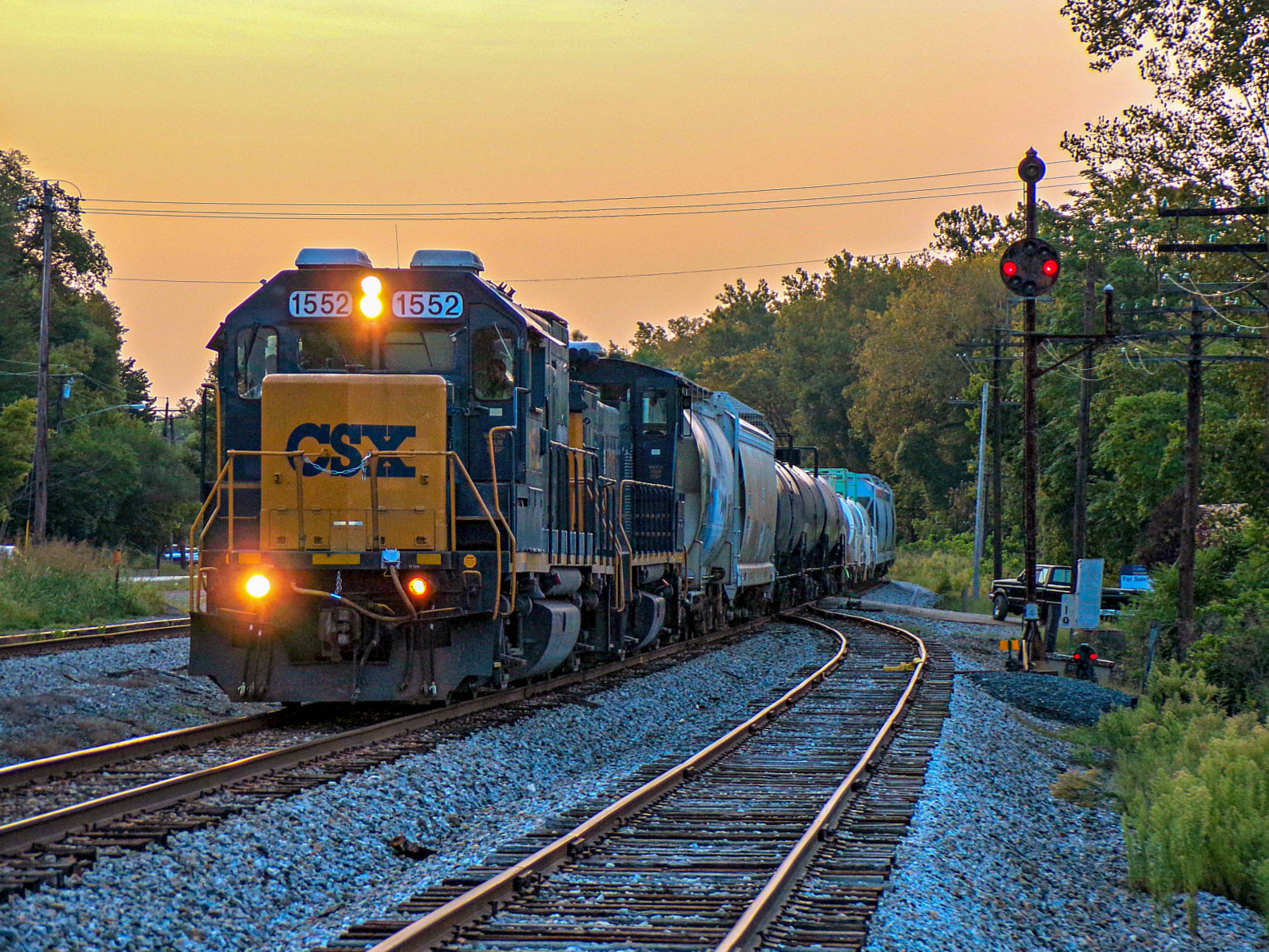 CSXT 1552 is a class EMD GP15-1 and  is pictured in Delhi, OH, United States.  This was taken along the Indiana Subdivision on the CSX Transportation. Photo Copyright: David Rohdenburg uploaded to Railroad Gallery on 02/16/2023. This photograph of CSXT 1552 was taken on Friday, August 25, 2017. All Rights Reserved. 