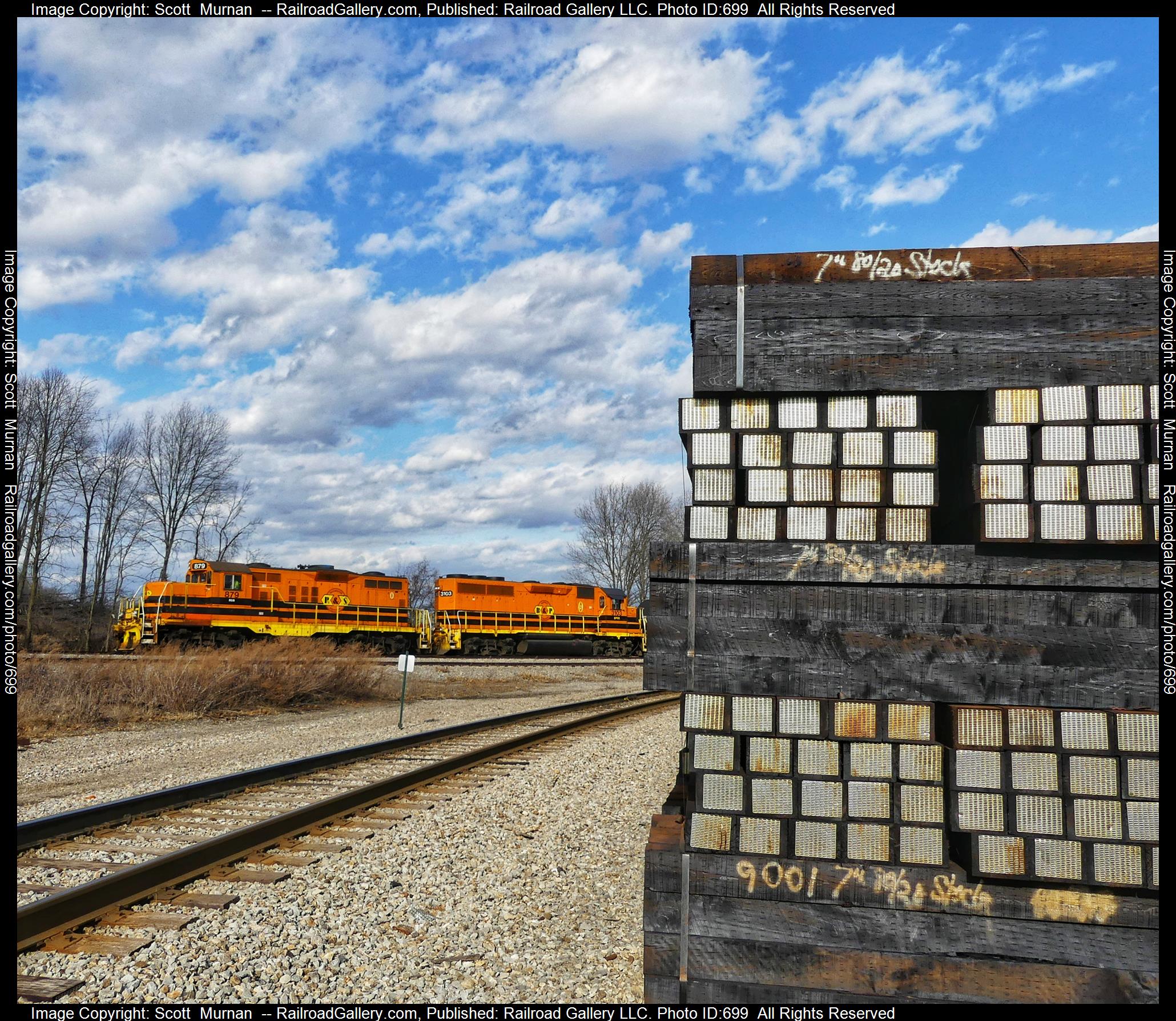 RSR 897 is a class EMD GP9 and  is pictured in Caledonia , New York, United States.  This was taken along the R&S Main Line  on the Rochester and Southern Railroad. Photo Copyright: Scott  Murnan  uploaded to Railroad Gallery on 02/16/2023. This photograph of RSR 897 was taken on Wednesday, February 15, 2023. All Rights Reserved. 