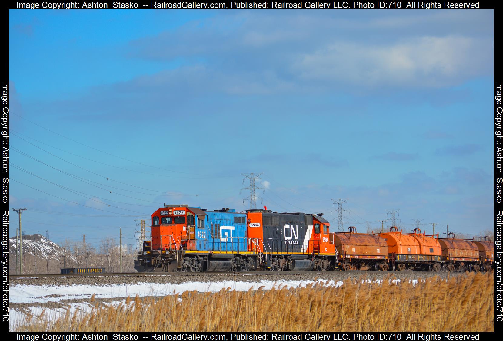 4922 is a class GP9R and  is pictured in Gary , Indiana , United States .  This was taken along the Canadian National Railway. Photo Copyright: Ashton  Stasko  uploaded to Railroad Gallery on 02/19/2023. This photograph of 4922 was taken on Friday, February 17, 2023. All Rights Reserved. 