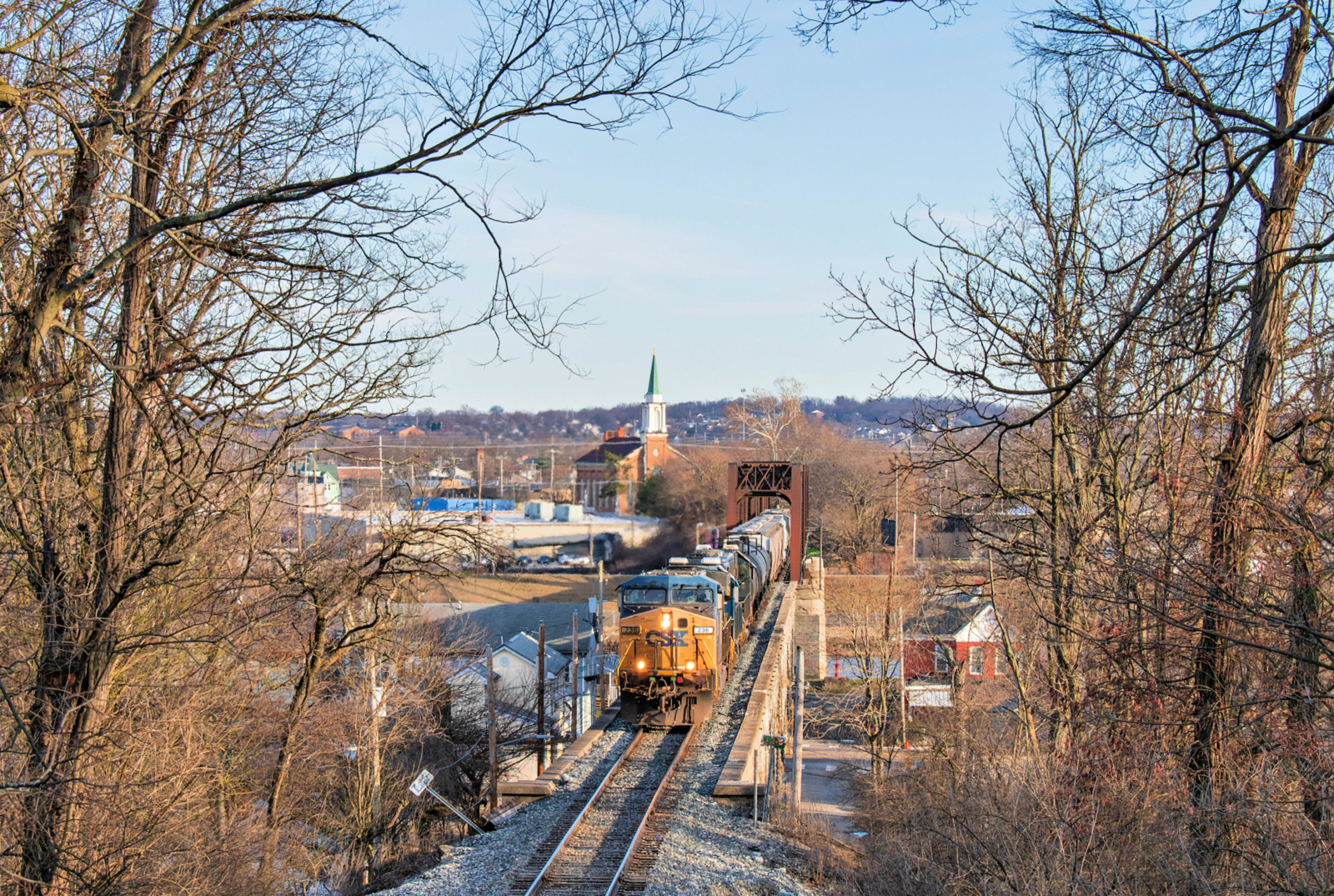 CSXT 236 is a class GE AC4400CW and  is pictured in Hamilton, OH, United States.  This was taken along the Indianapolis Subdivision on the CSX Transportation. Photo Copyright: David Rohdenburg uploaded to Railroad Gallery on 02/22/2023. This photograph of CSXT 236 was taken on Saturday, February 18, 2023. All Rights Reserved. 