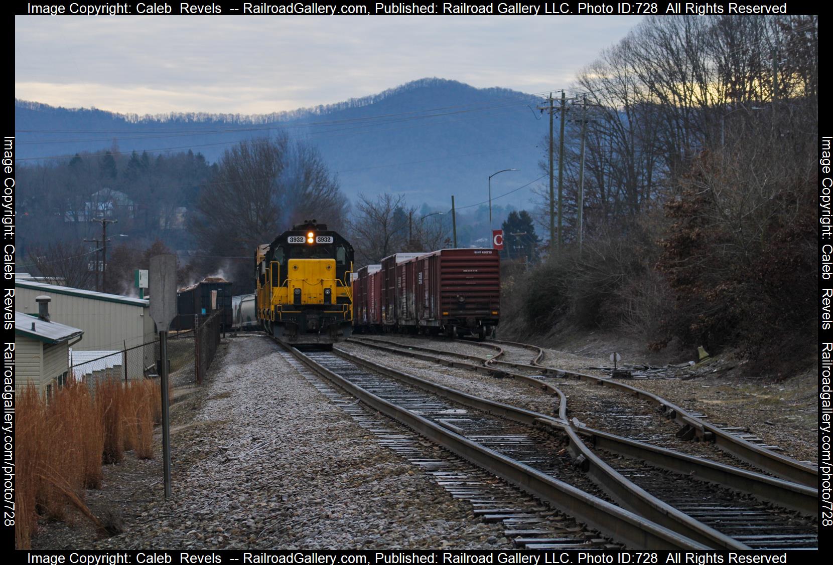 WAMX 3932 is a class EMD GP39-2 and  is pictured in Canton, North Carolina, USA.  This was taken along the Blue Ridge Southern Railroad T Line  on the Blue Ridge Southern Railroad. Photo Copyright: Caleb  Revels  uploaded to Railroad Gallery on 02/22/2023. This photograph of WAMX 3932 was taken on Monday, December 19, 2022. All Rights Reserved. 