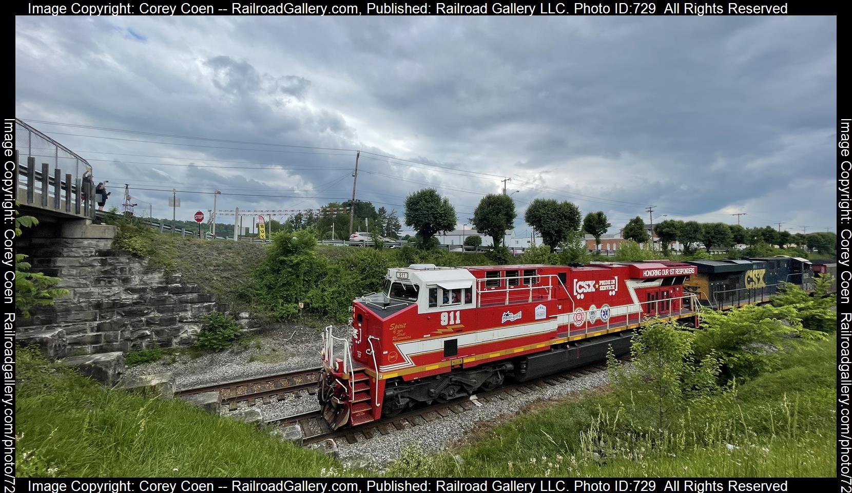 CSXT 911 is a class GE ES44AC and  is pictured in Hurricane, West Virginia, USA.  This was taken along the Kanawha  on the CSX Transportation. Photo Copyright: Corey Coen uploaded to Railroad Gallery on 02/22/2023. This photograph of CSXT 911 was taken on Wednesday, February 22, 2023. All Rights Reserved. 