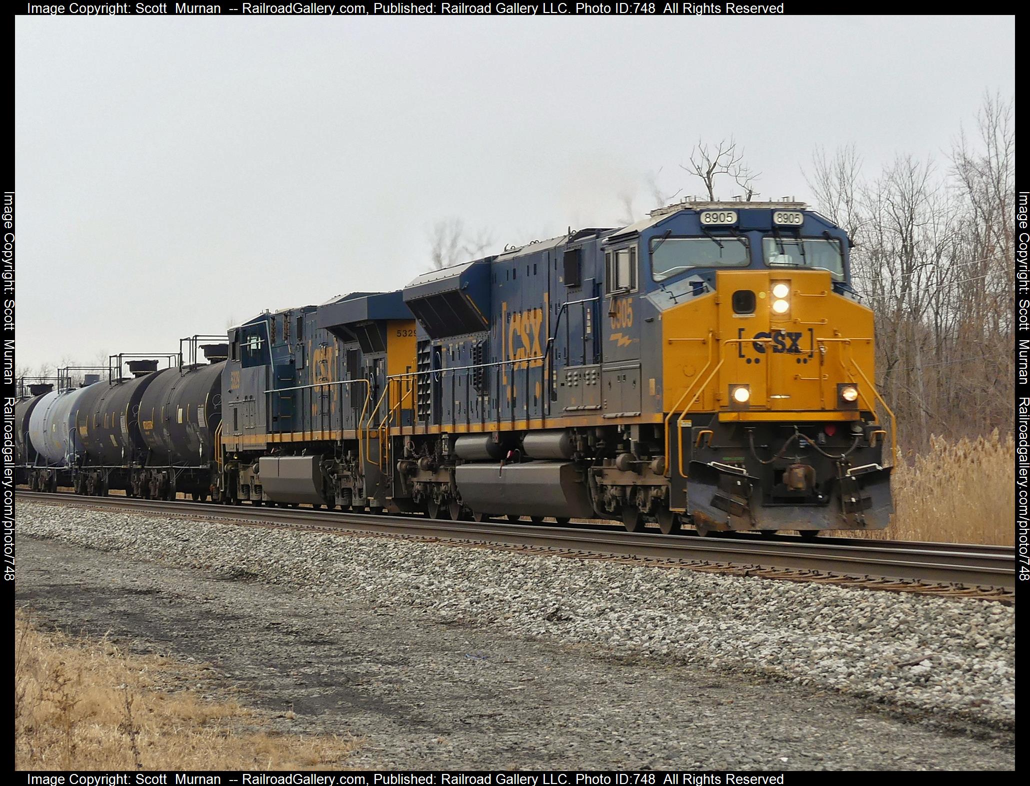 CSX 8905 is a class EMD SD70ACe-T4 and  is pictured in Macedon, New York, United States.  This was taken along the Rochester Subdivision  on the CSX Transportation. Photo Copyright: Scott  Murnan  uploaded to Railroad Gallery on 02/24/2023. This photograph of CSX 8905 was taken on Wednesday, February 22, 2023. All Rights Reserved. 