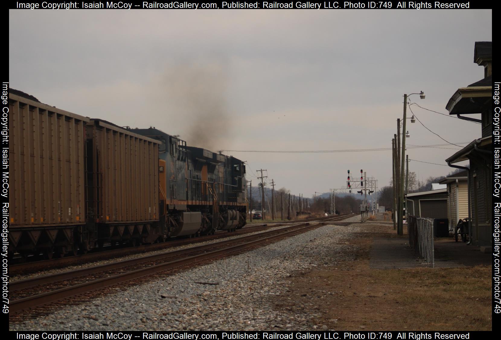 RM unknown/RN unknown is a class GE ES44DC and  is pictured in St. Albans, West Virginia, United States.  This was taken along the Kanawha Sub on the CSX Transportation. Photo Copyright: Isaiah McCoy uploaded to Railroad Gallery on 02/24/2023. This photograph of RM unknown/RN unknown was taken on Friday, February 24, 2023. All Rights Reserved. 