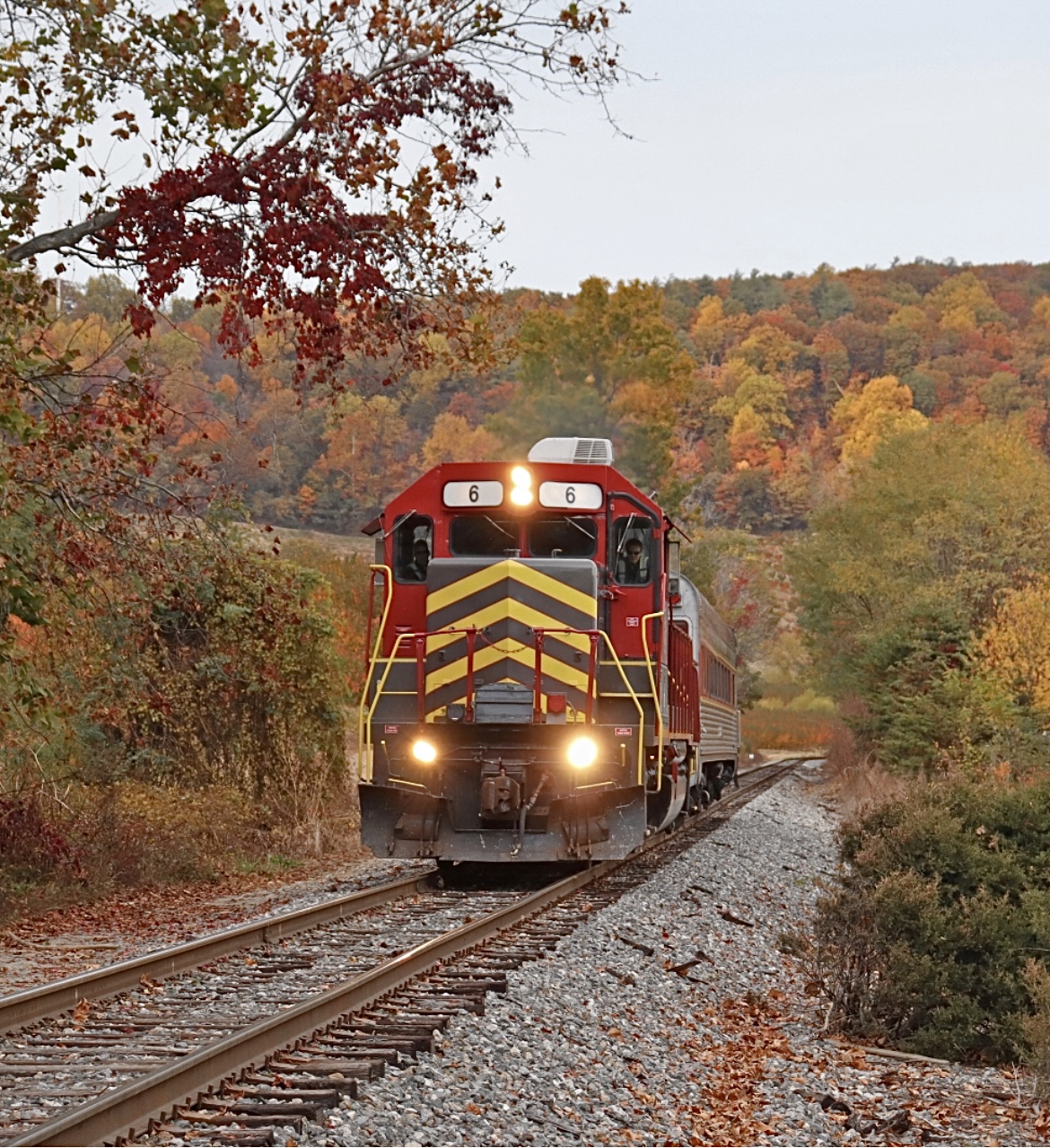 Buckingham Branch 6 is a class EMD GP40 and  is pictured in Jarman Gap , Virginia, USA.  This was taken along the North Mountain Subdivision  on the Buckingham Branch Railroad. Photo Copyright: Robby Lefkowitz uploaded to Railroad Gallery on 11/13/2022. This photograph of Buckingham Branch 6 was taken on Sunday, October 30, 2022. All Rights Reserved. 