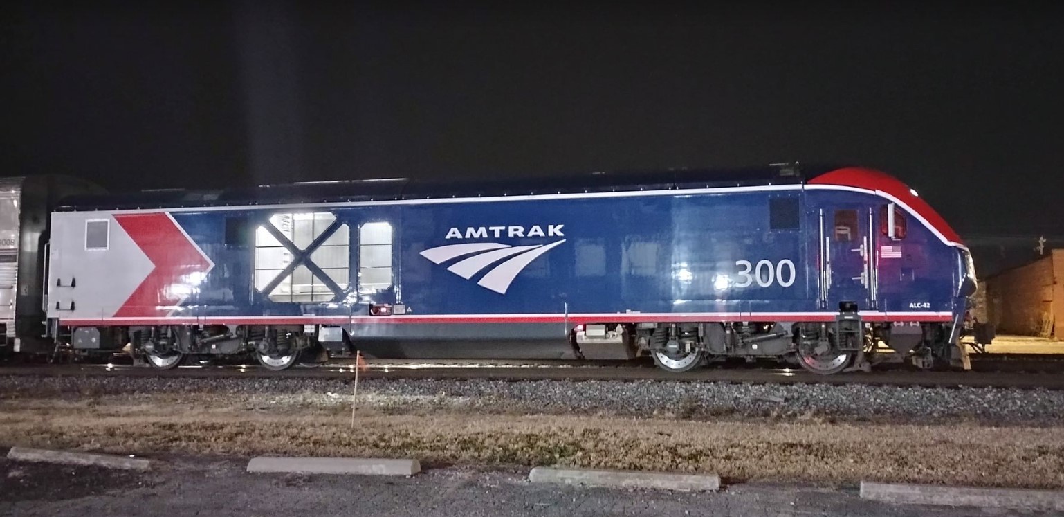 AMTK 300 is a class Siemens ALC-42 and  is pictured in Centralia, Illinois, USA.  This was taken along the CN Centralia subdivision on the Amtrak. Photo Copyright: Blaise Lambert uploaded to Railroad Gallery on 02/27/2023. This photograph of AMTK 300 was taken on Sunday, October 23, 2022. All Rights Reserved. 