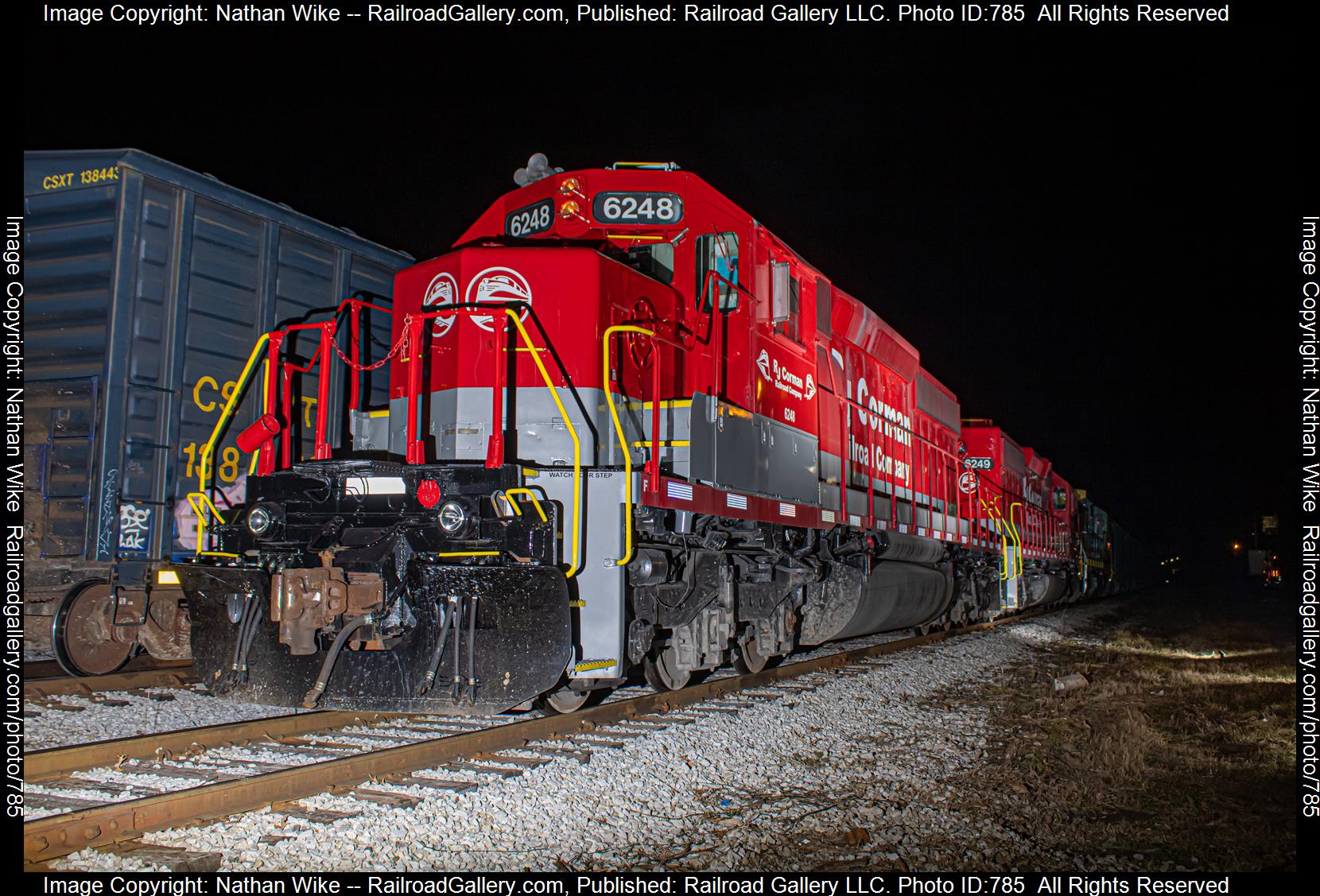 RJC 6248 is a class sd40-2 and  is pictured in Lebanon, Tennessee , United States.  This was taken along the Nashville And Eastern  on the Nashville and Eastern Railroad. Photo Copyright: Nathan Wike uploaded to Railroad Gallery on 03/01/2023. This photograph of RJC 6248 was taken on Friday, January 06, 2023. All Rights Reserved. 