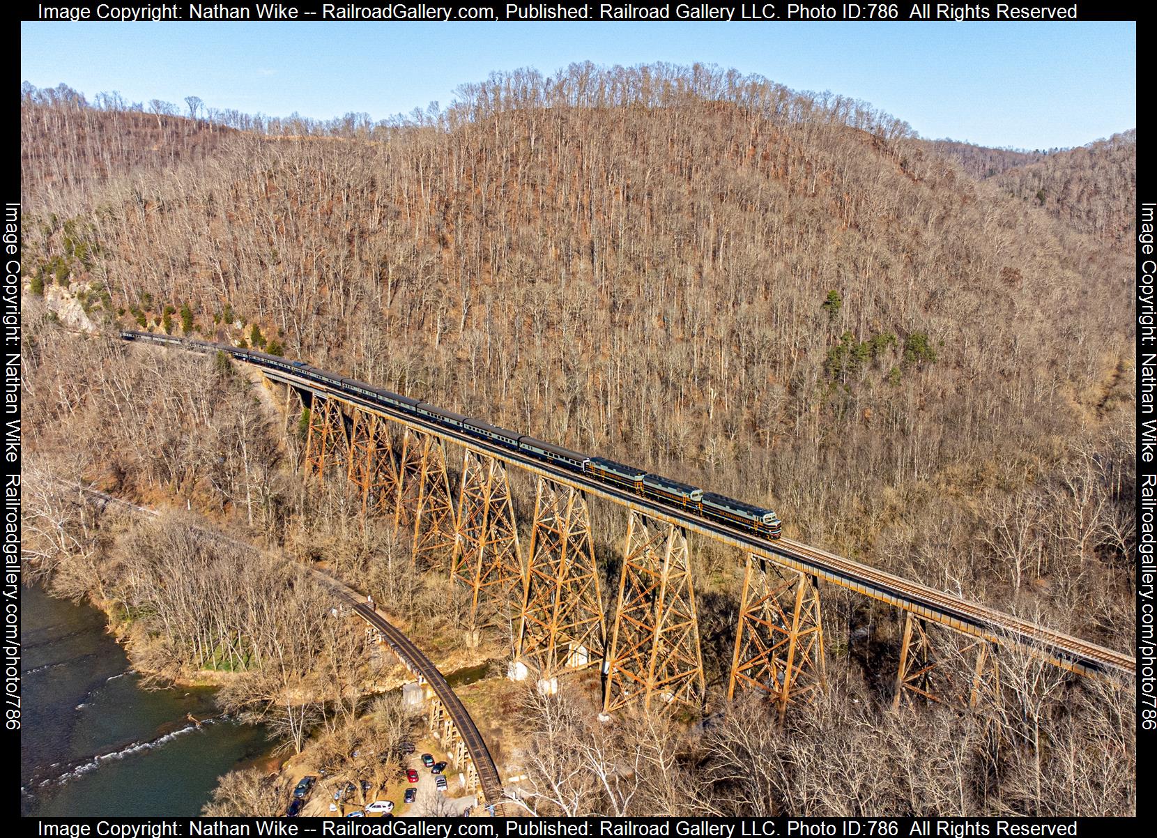 CSXT 1 is a class F40PH and  is pictured in Clinchport , Virginia, United States.  This was taken along the Kingsport Subdivision  on the CSX Transportation. Photo Copyright: Nathan Wike uploaded to Railroad Gallery on 03/01/2023. This photograph of CSXT 1 was taken on Saturday, November 19, 2022. All Rights Reserved. 