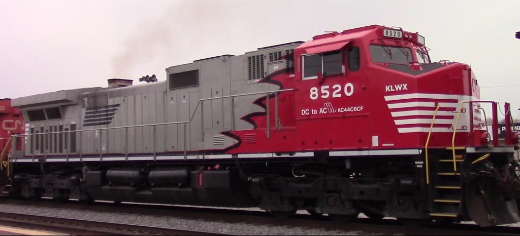 KLWX 8520 is a class GE AC44C6CF and  is pictured in Centralia, Illinois, USA.  This was taken along the CN Centralia subdivision on the Knoxville Locomotive Works. Photo Copyright: Blaise Lambert uploaded to Railroad Gallery on 03/03/2023. This photograph of KLWX 8520 was taken on Tuesday, March 08, 2022. All Rights Reserved. 