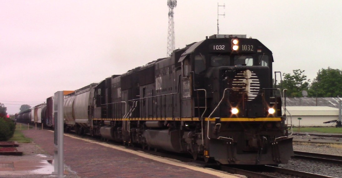 IC 1032 is a class EMD SD70 and  is pictured in Centralia, Illinois, USA.  This was taken along the CN Centralia subdivision on the Illinois Central Railroad. Photo Copyright: Blaise Lambert uploaded to Railroad Gallery on 03/06/2023. This photograph of IC 1032 was taken on Monday, September 05, 2022. All Rights Reserved. 