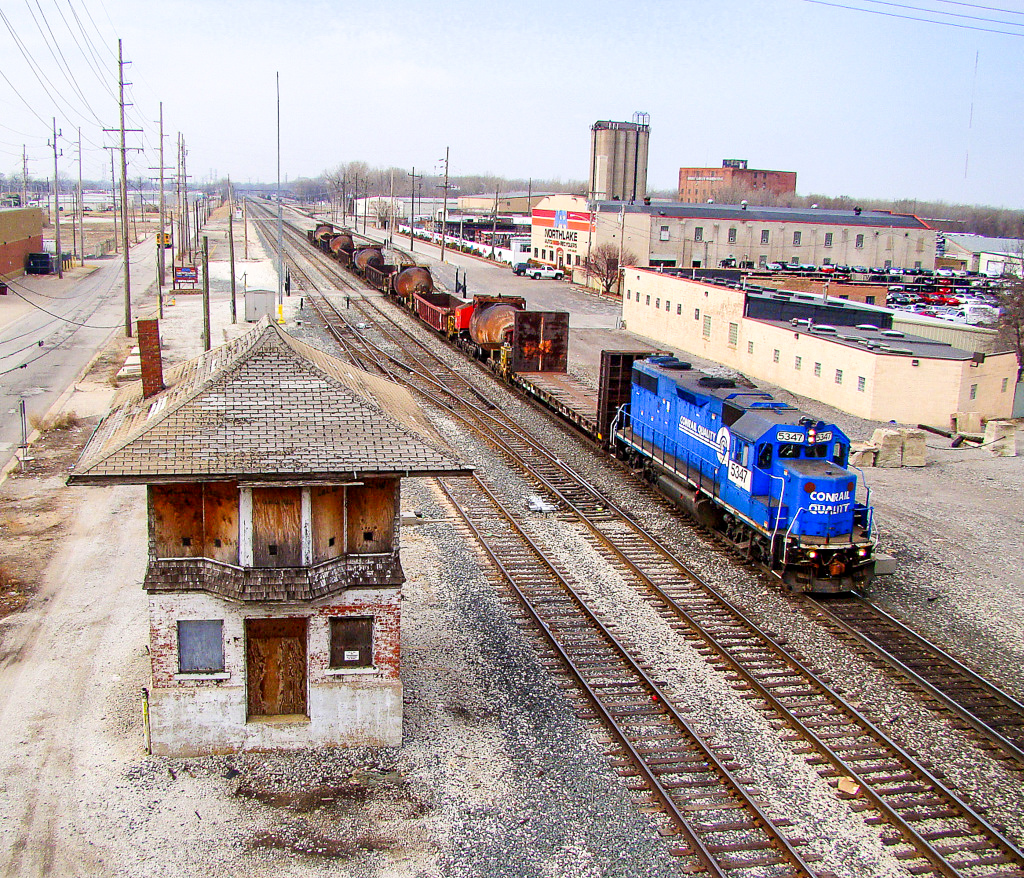 NS 5347 is a class EMD GP38-2 and  is pictured in Hammond, Indiana, USA.  This was taken along the IHB Mainline on the Norfolk Southern. Photo Copyright: Lawrence Amaloo uploaded to Railroad Gallery on 11/13/2022. This photograph of NS 5347 was taken on Sunday, March 13, 2011. All Rights Reserved. 