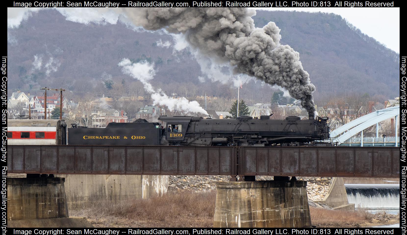 1309 is a class 2-6-6-2 and  is pictured in Cumberland, Maryland, United States.  This was taken along the Western Maryland Scenic Railroad on the Western Maryland Scenic Railroad. Photo Copyright: Sean McCaughey uploaded to Railroad Gallery on 03/08/2023. This photograph of 1309 was taken on Sunday, February 19, 2023. All Rights Reserved. 