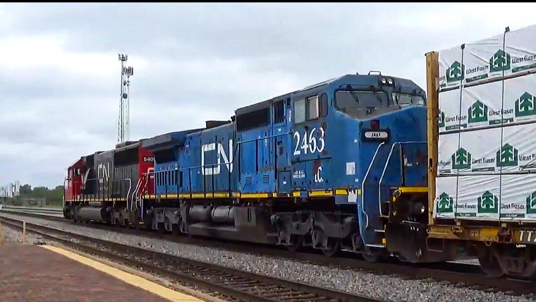 IC 2463 is a class GE C40-8W (Dash 8-40CW) and  is pictured in Centralia, Illinois, USA.  This was taken along the CN Centralia subdivision on the Illinois Central Railroad. Photo Copyright: Blaise Lambert uploaded to Railroad Gallery on 03/09/2023. This photograph of IC 2463 was taken on Saturday, May 04, 2019. All Rights Reserved. 
