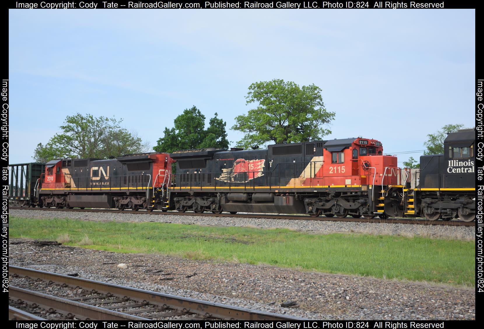 CN 2115  is a class C40-8 and  is pictured in Centralia, Illinois, USA.  This was taken along the Centralia subdivision  on the Canadian National Railway. Photo Copyright: Cody  Tate uploaded to Railroad Gallery on 03/10/2023. This photograph of CN 2115  was taken on Tuesday, May 17, 2022. All Rights Reserved. 