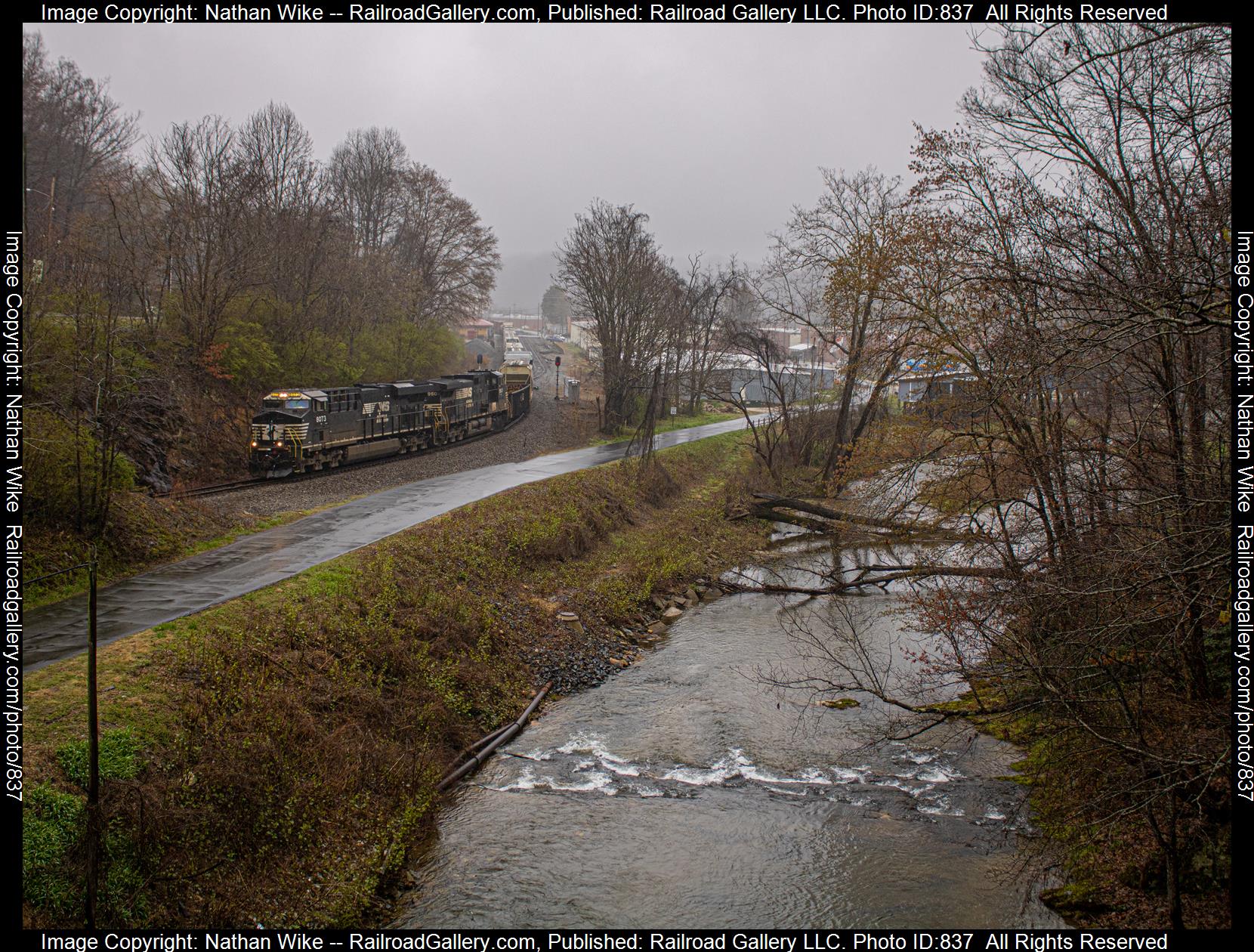 NS 8037 is a class ES44AC and  is pictured in Old Fort, North Carolina, United States.  This was taken along the Asheville District  on the Norfolk Southern. Photo Copyright: Nathan Wike uploaded to Railroad Gallery on 03/12/2023. This photograph of NS 8037 was taken on Sunday, March 12, 2023. All Rights Reserved. 
