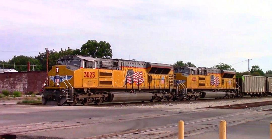 UP 3025 is a class EMD SD70AH-T4 and  is pictured in Centralia, Illinois, USA.  This was taken along the NS Southern West district on the Union Pacific Railroad. Photo Copyright: Blaise Lambert uploaded to Railroad Gallery on 03/18/2023. This photograph of UP 3025 was taken on Thursday, July 07, 2022. All Rights Reserved. 