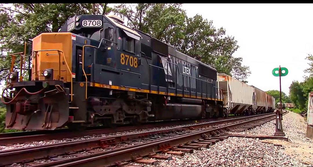 LTEX 8708 is a class EMD SD60 and  is pictured in Woodlawn, Illinois, USA.  This was taken along the EVWR Evansville District on the Larry's Truck & Electric. Photo Copyright: Blaise Lambert uploaded to Railroad Gallery on 03/18/2023. This photograph of LTEX 8708 was taken on Thursday, September 01, 2022. All Rights Reserved. 