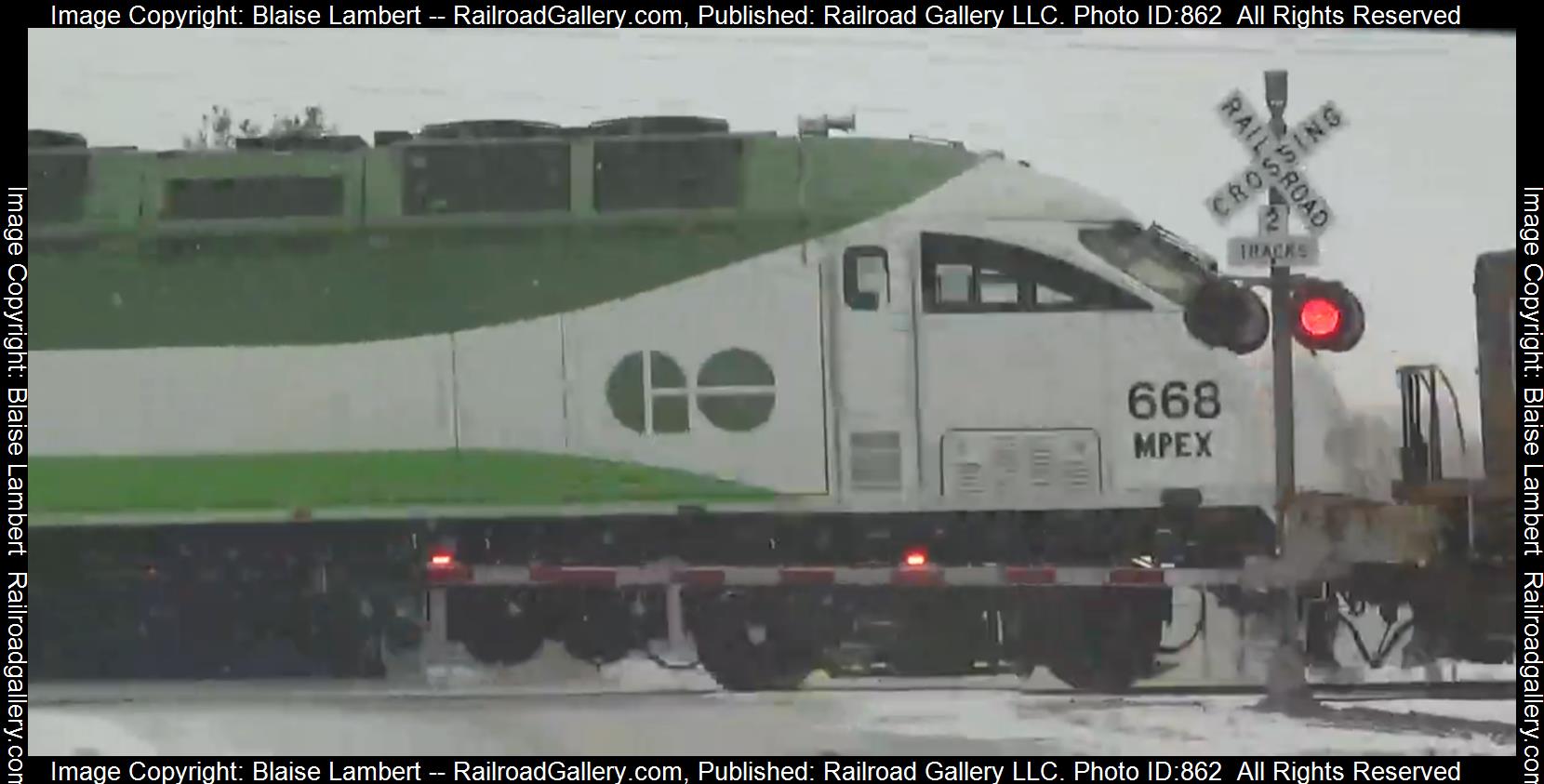 GOT 668 is a class MPI MP40PH-3C and  is pictured in Mount Vernon, Illinois, USA.  This was taken along the UP Mount Vernon subdivision on the GO Transit. Photo Copyright: Blaise Lambert uploaded to Railroad Gallery on 03/20/2023. This photograph of GOT 668 was taken on Sunday, January 20, 2019. All Rights Reserved. 