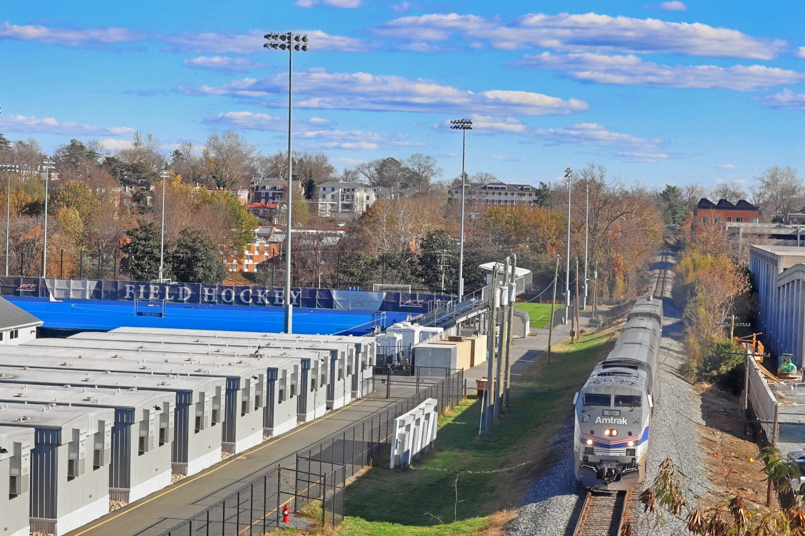 Amtrak 184 is a class GE P42DC and  is pictured in Charlottesville, VA, United States.  This was taken along the North Mountain Subdivision  on the Buckingham Branch Railroad. Photo Copyright: Robby Lefkowitz uploaded to Railroad Gallery on 11/13/2022. This photograph of Amtrak 184 was taken on Sunday, November 13, 2022. All Rights Reserved. 