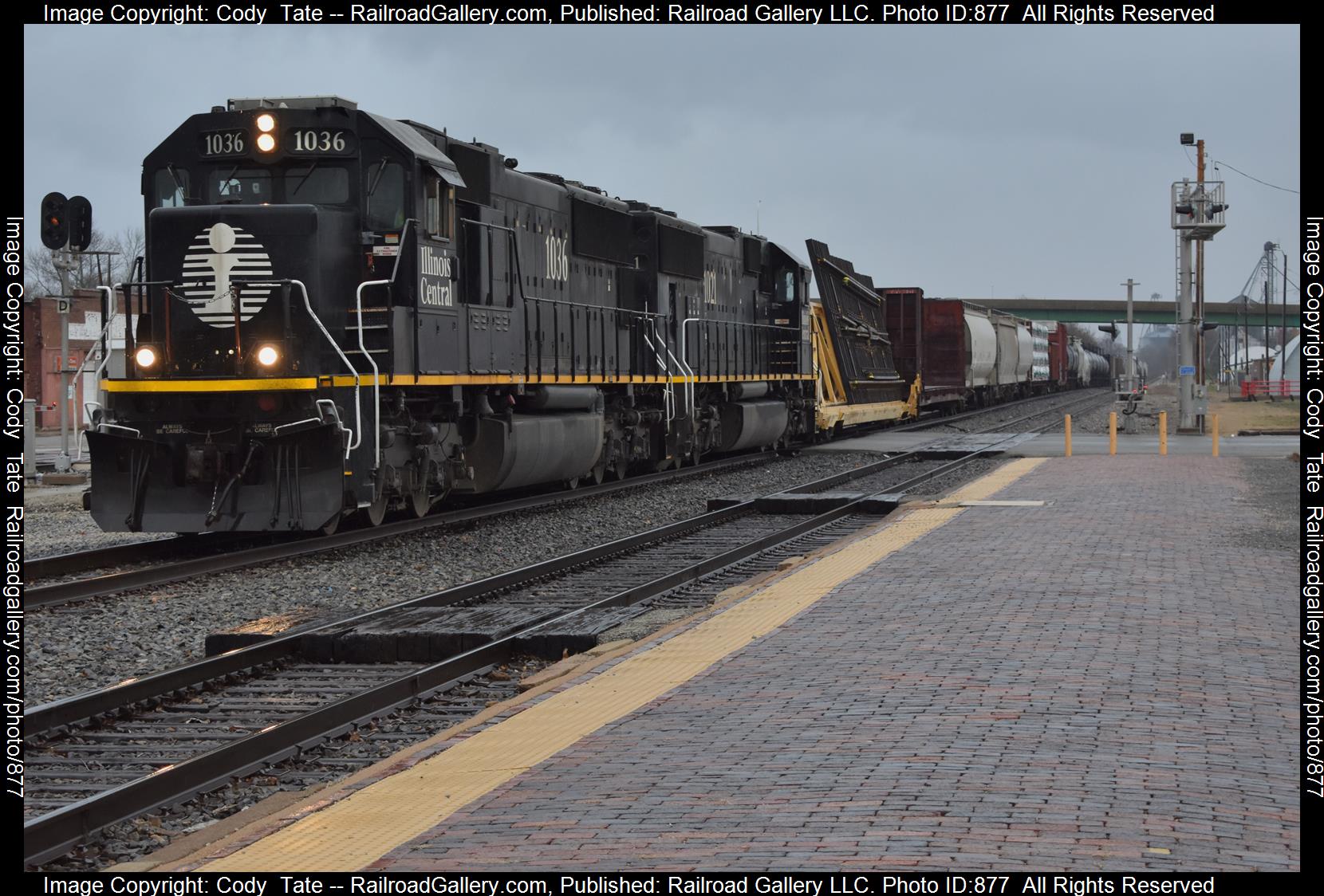 IC 1036 is a class SD70 and  is pictured in Centralia, Illinois, USA.  This was taken along the Centralia subdivision  on the Canadian National Railway. Photo Copyright: Cody  Tate uploaded to Railroad Gallery on 03/25/2023. This photograph of IC 1036 was taken on Tuesday, March 21, 2023. All Rights Reserved. 