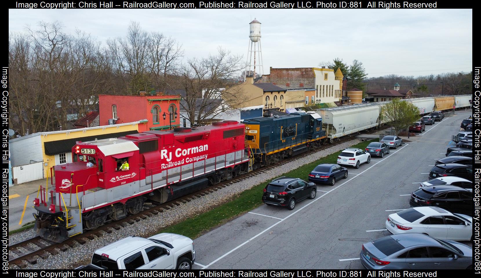 RJCC 5131 is a class EMD GP38-2 and  is pictured in Midway, Kentucky, United States.  This was taken along the Old Road on the RJ Corman. Photo Copyright: Chris Hall uploaded to Railroad Gallery on 03/26/2023. This photograph of RJCC 5131 was taken on Sunday, March 05, 2023. All Rights Reserved. 
