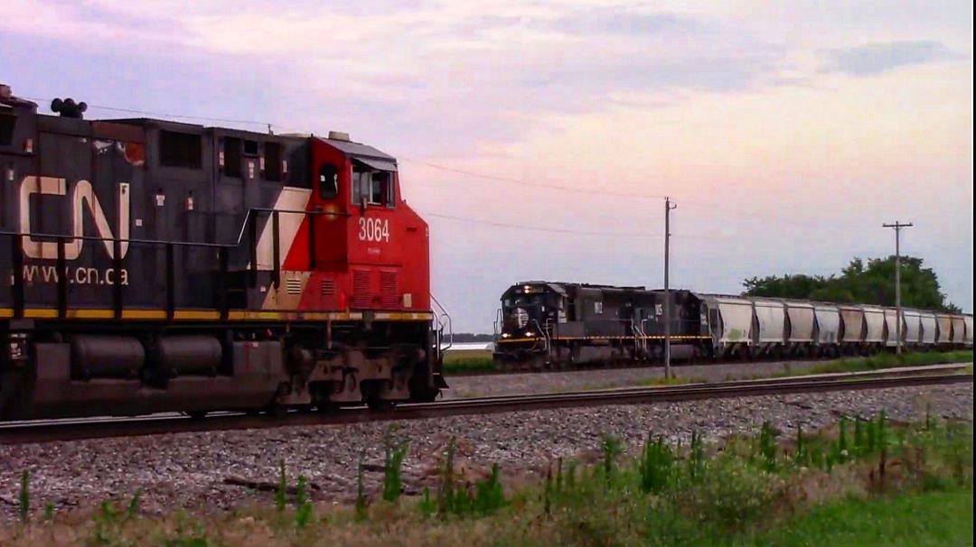 CN 3064 is a class GE ET44AC and  is pictured in Irvington, Illinois, USA.  This was taken along the CN Centralia subdivision on the Canadian National Railway. Photo Copyright: Blaise Lambert uploaded to Railroad Gallery on 03/26/2023. This photograph of CN 3064 was taken on Friday, July 15, 2022. All Rights Reserved. 
