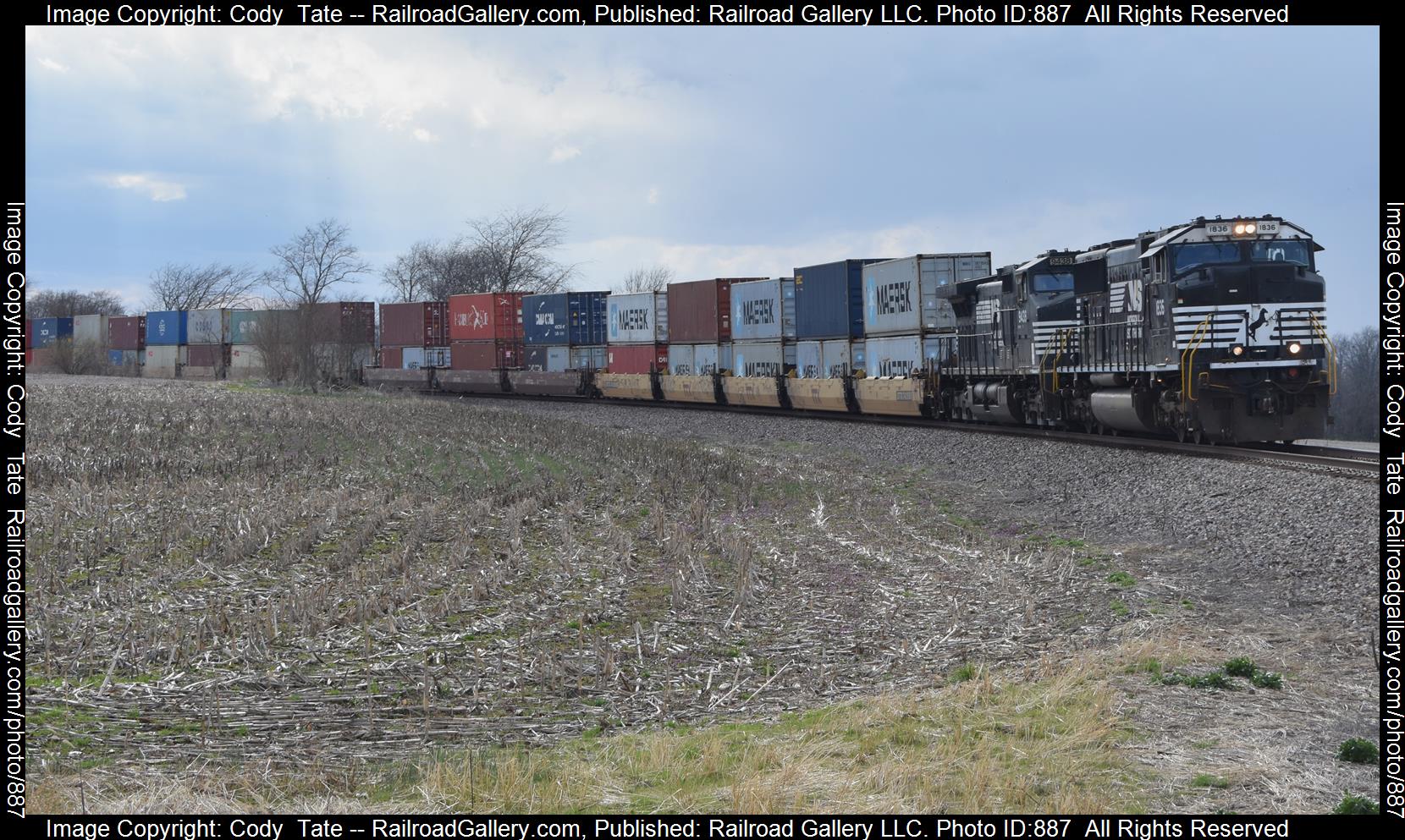 NS 1836 is a class SD70ACC and  is pictured in Hoffman , Illinois, USA.  This was taken along the Southern west district  on the Norfolk Southern. Photo Copyright: Cody  Tate uploaded to Railroad Gallery on 03/26/2023. This photograph of NS 1836 was taken on Sunday, March 26, 2023. All Rights Reserved. 