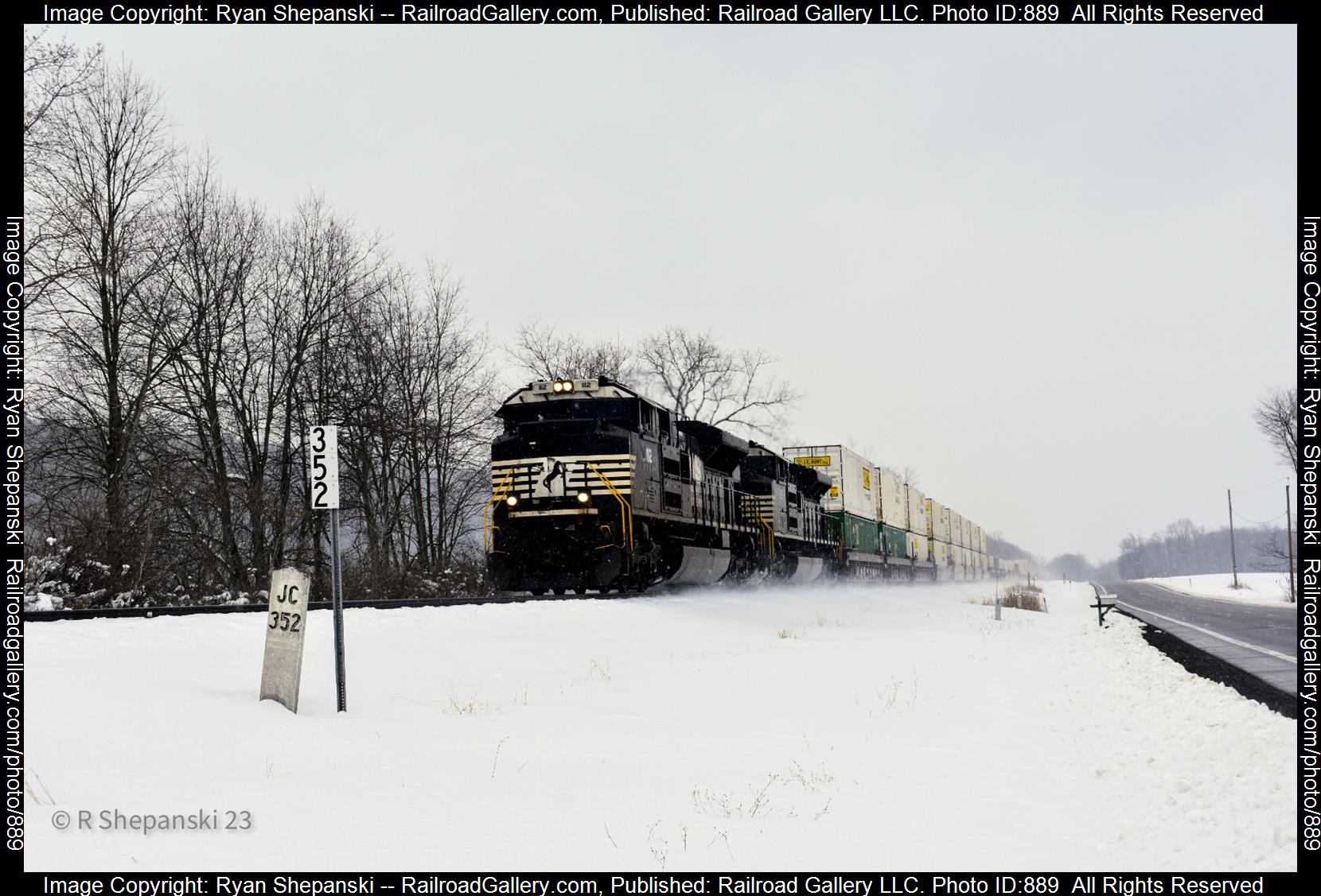 NS 1112 is a class SD70ACE and  is pictured in Swain , NY, United States.  This was taken along the Southern tier on the Norfolk Southern. Photo Copyright: Ryan Shepanski uploaded to Railroad Gallery on 03/27/2023. This photograph of NS 1112 was taken on Monday, March 13, 2023. All Rights Reserved. 
