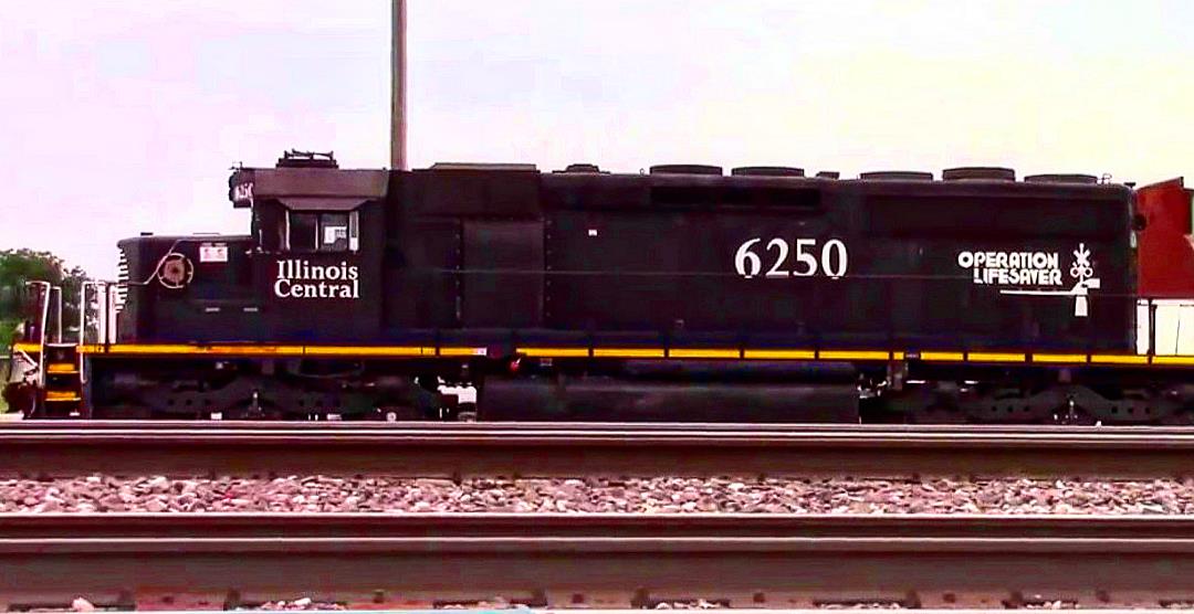 IC 6250 is a class EMD SD40-3 and  is pictured in Madison, Illinois, USA.  This was taken along the CN Saint Louis subdivision on the Illinois Central Railroad. Photo Copyright: Blaise Lambert uploaded to Railroad Gallery on 03/30/2023. This photograph of IC 6250 was taken on Tuesday, June 29, 2021. All Rights Reserved. 