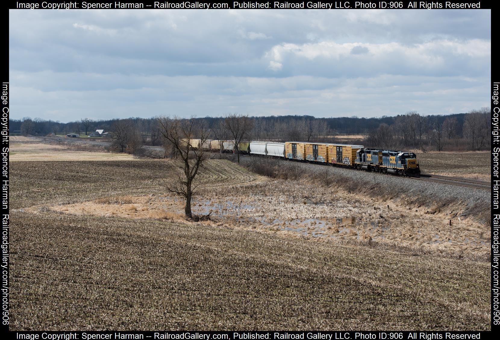 CSXT 6424 is a class EMD GP40-2 and  is pictured in Kimmel, Indiana, USA.  This was taken along the Garrett Subdivision on the CSX Transportation. Photo Copyright: Spencer Harman uploaded to Railroad Gallery on 03/31/2023. This photograph of CSXT 6424 was taken on Monday, March 27, 2023. All Rights Reserved. 