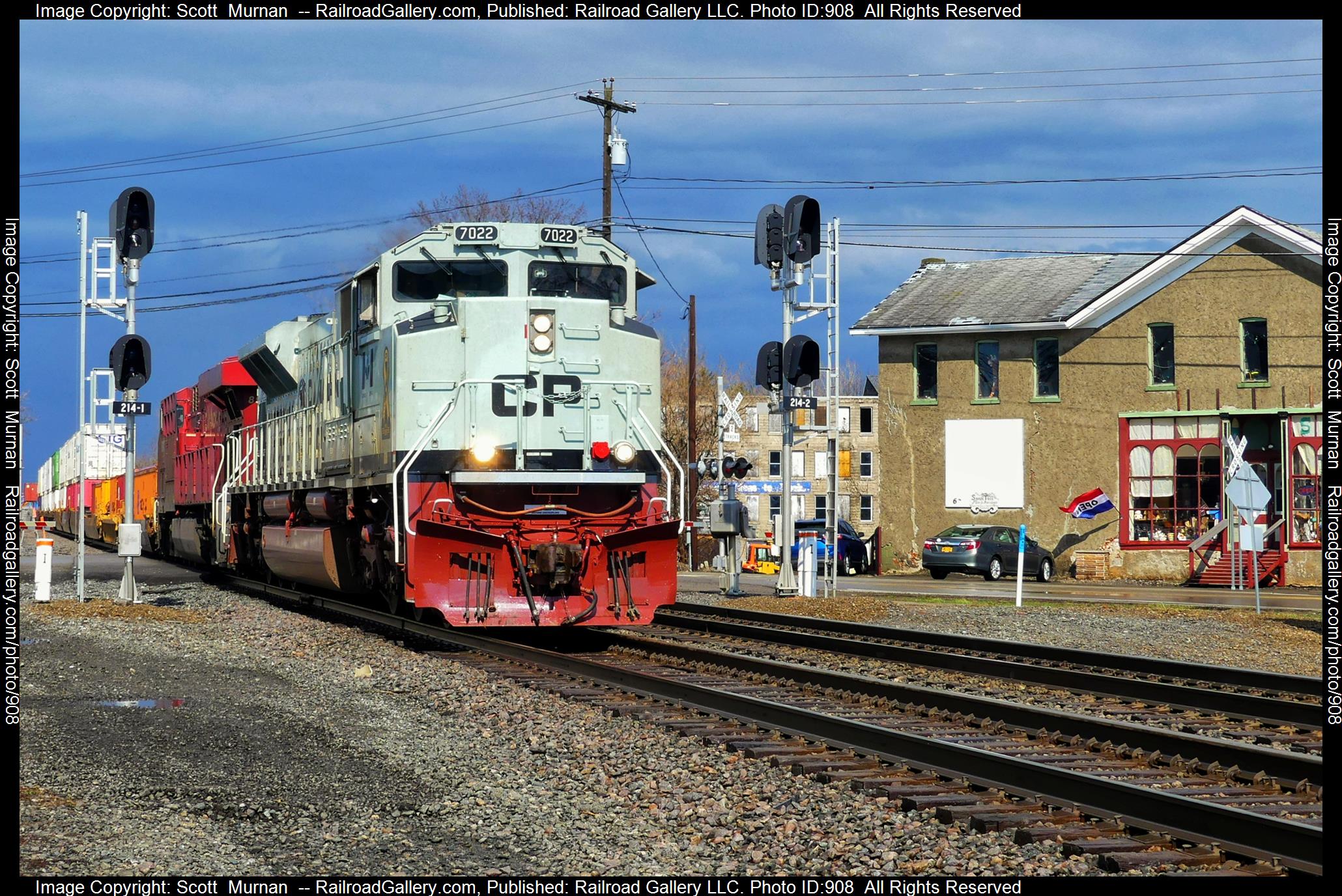 CP 7022 is a class EMD SD70ACU and  is pictured in Angola, New York, United States.  This was taken along the Erie West Subdivision  on the CSX Transportation. Photo Copyright: Scott  Murnan  uploaded to Railroad Gallery on 04/01/2023. This photograph of CP 7022 was taken on Saturday, April 01, 2023. All Rights Reserved. 