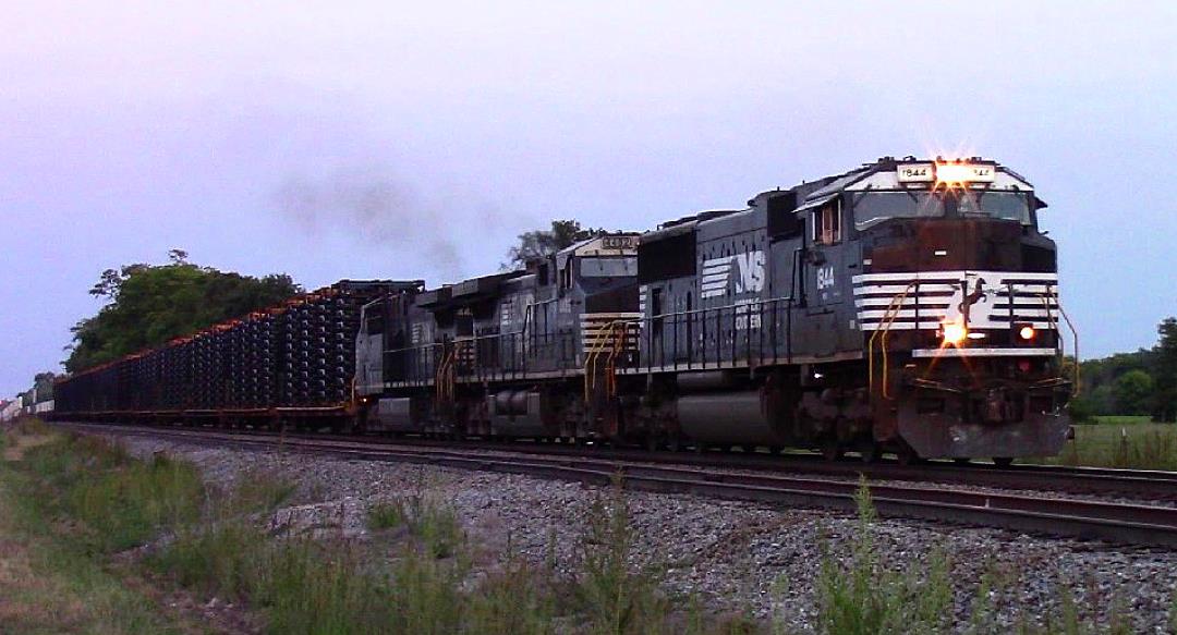 NS 1844 is a class EMD SD70ACC and  is pictured in Centralia, Illinois, USA.  This was taken along the NS Southern West district on the Norfolk Southern. Photo Copyright: Blaise Lambert uploaded to Railroad Gallery on 04/03/2023. This photograph of NS 1844 was taken on Friday, September 16, 2022. All Rights Reserved. 