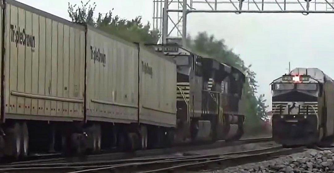 NS 1041 is a class EMD SD70ACe and  is pictured in Tolono, Illinois, USA.  This was taken along the NS Lafayette District on the Norfolk Southern. Photo Copyright: Blaise Lambert uploaded to Railroad Gallery on 04/06/2023. This photograph of NS 1041 was taken on Saturday, September 12, 2020. All Rights Reserved. 