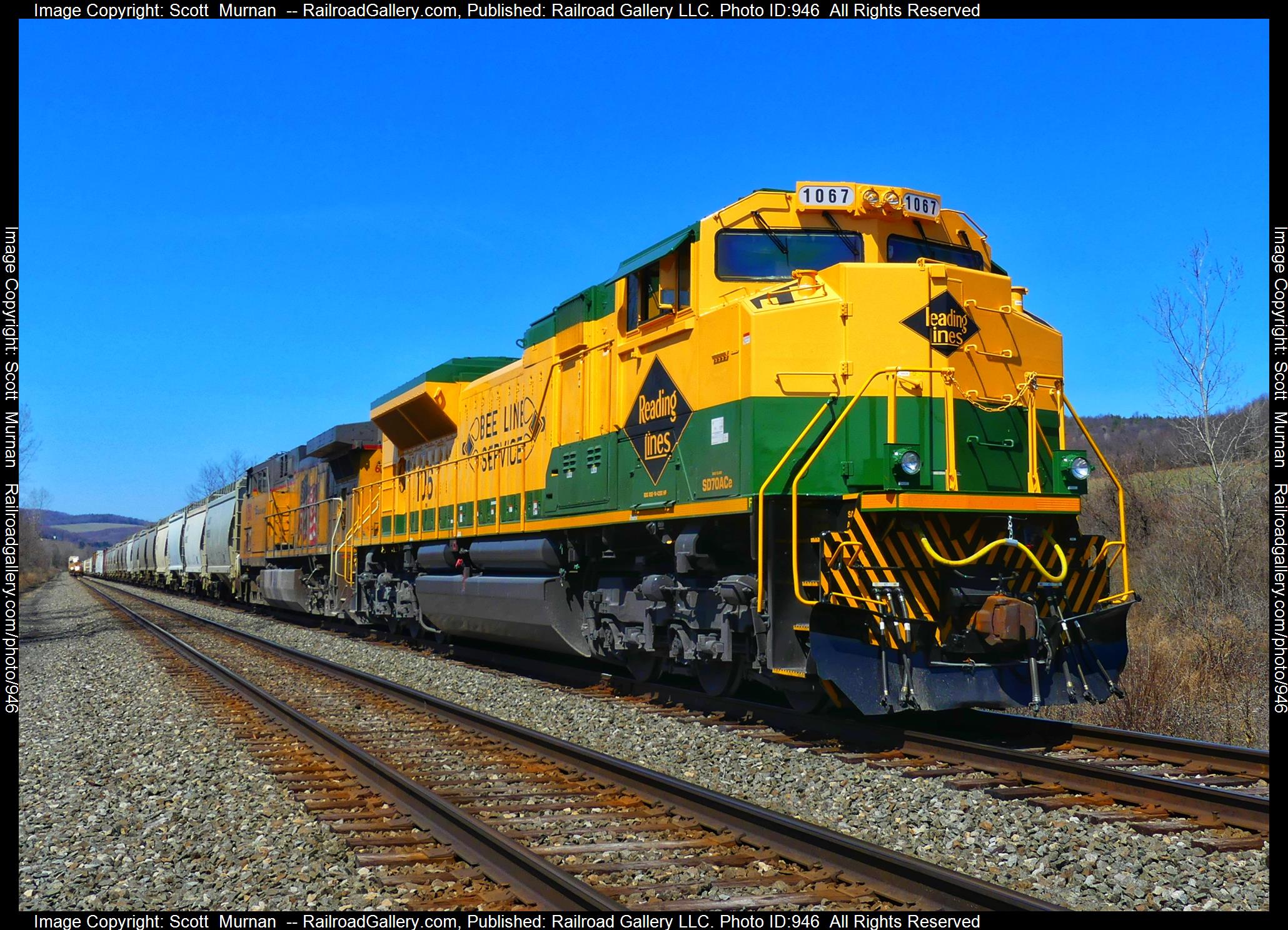 NS 1067 is a class EMD SD70ACe and  is pictured in Hornell , New York, United States.  This was taken along the Southern Tier Line on the Norfolk Southern. Photo Copyright: Scott  Murnan  uploaded to Railroad Gallery on 04/10/2023. This photograph of NS 1067 was taken on Saturday, April 08, 2023. All Rights Reserved. 