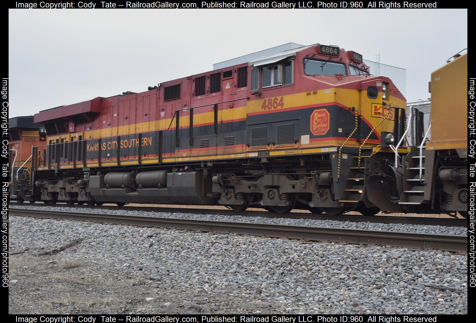 KCS 4864 is a class ES44AC  and  is pictured in Centralia, Illinois, USA.  This was taken along the Centralia subdivision  on the Kansas City Southern Railway. Photo Copyright: Cody  Tate uploaded to Railroad Gallery on 04/14/2023. This photograph of KCS 4864 was taken on Sunday, January 08, 2023. All Rights Reserved. 