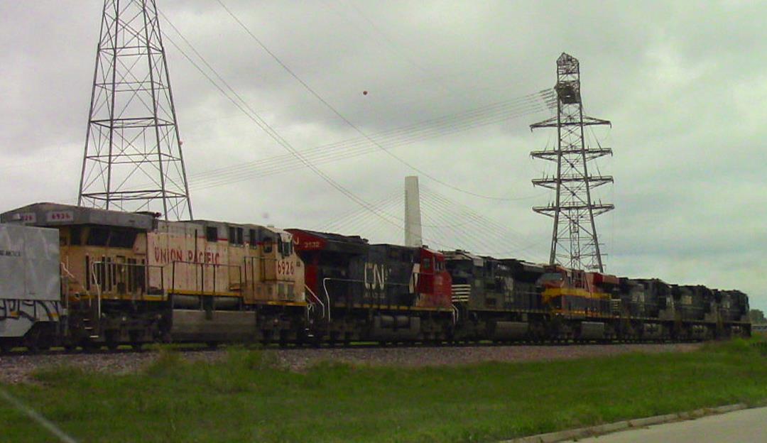 UP 6926 is a class GE AC6000CW and  is pictured in East Saint Louis, Illinois, USA.  This was taken along the Alton & Southern on the Union Pacific Railroad. Photo Copyright: Blaise Lambert uploaded to Railroad Gallery on 04/15/2023. This photograph of UP 6926 was taken on Sunday, September 11, 2022. All Rights Reserved. 