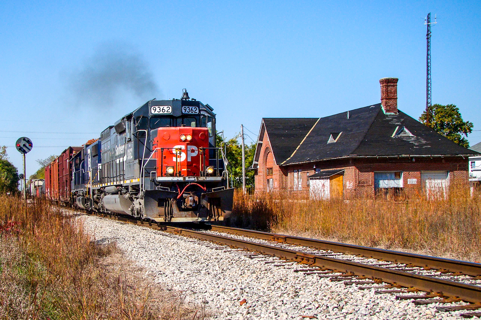 CEFX 9362 is a class EMD SD45T-2 and  is pictured in Plymouth, Indiana, USA.  This was taken along the CFE Mainline on the Chicago Fort Wayne And Eastern. Photo Copyright: Lawrence Amaloo uploaded to Railroad Gallery on 11/14/2022. This photograph of CEFX 9362 was taken on Saturday, October 09, 2010. All Rights Reserved. 
