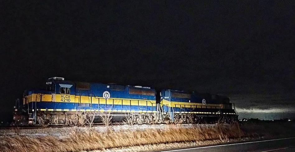 HLCX 4210 is a class EMD GP38-2 and  is pictured in Neoga, Illinois, USA.  This was taken along the Former CSX Decatur subdivision on the Decatur & Eastern Illinois Railroad. Photo Copyright: Blaise Lambert uploaded to Railroad Gallery on 04/20/2023. This photograph of HLCX 4210 was taken on Saturday, November 12, 2022. All Rights Reserved. 